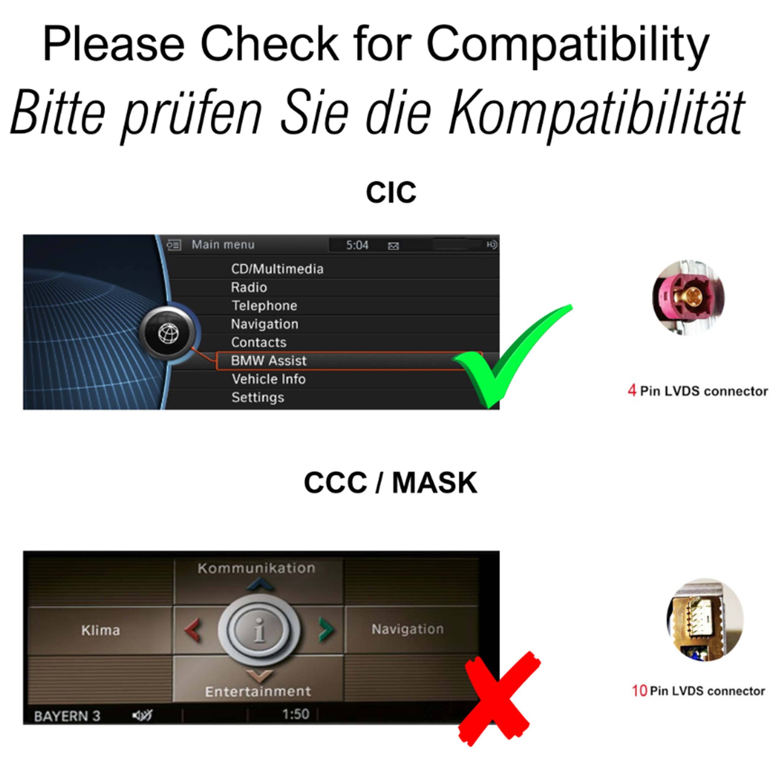 Für BMW E81 E82 E87 E88 CIC 12,3" Touchscreen Android GPS Navigation CarPlay