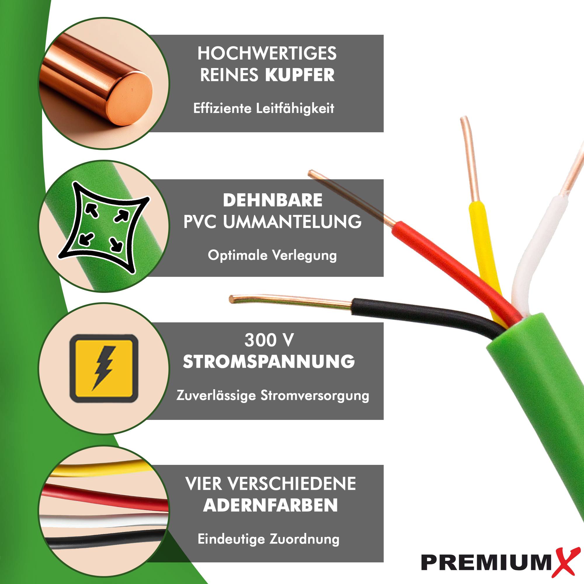 PremiumX 50m EIB KNX Busleitung J-Y(ST)Yh 2x2x0,8 Eca BUS-Kabel Installationsbusleitung Telekommunikationskabel Fernmeldekabel Datenkabel