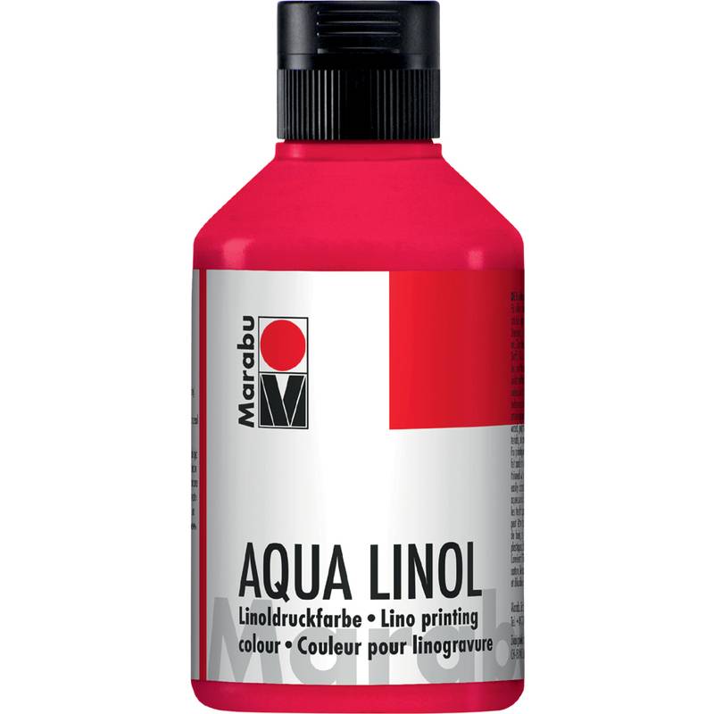 Marabu Aqua-Linoldruckfarbe, karminrot, 250 ml