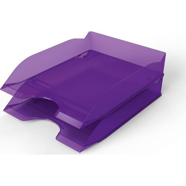 Briefablageschale BASIC A4 stapelbar transparent violett