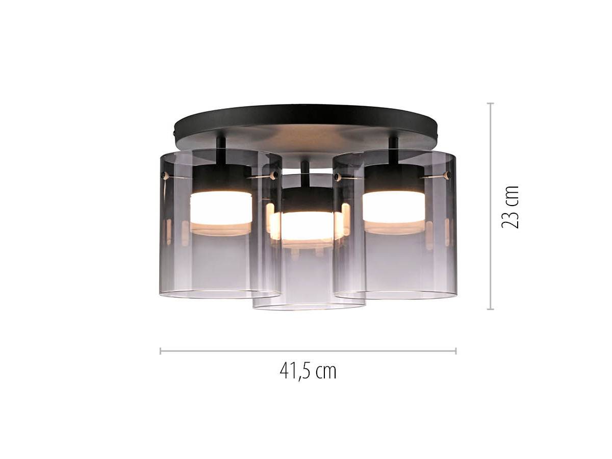 JUST LIGHT LED-Deckenleuchte 14041-18, 22,5W, 2400lm, 3000K, schwarz