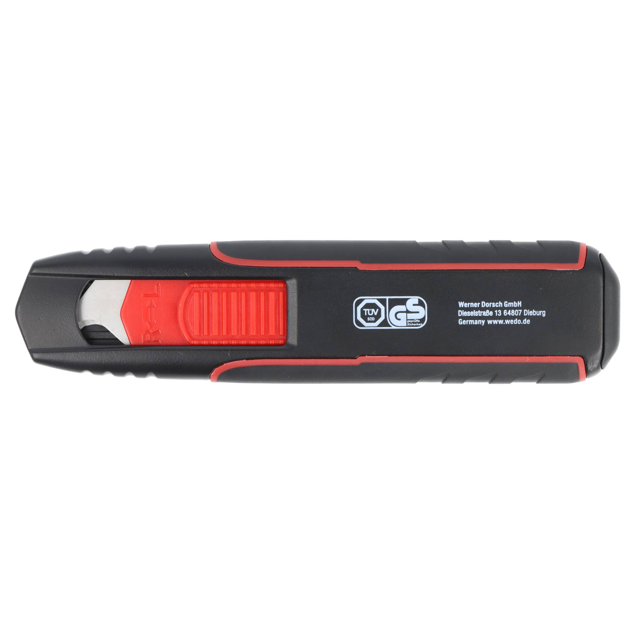 Safety-Cutter Double Side 2in1 Cutter, mit Hakenklinge und Standardklinge, gummierte Griffzone