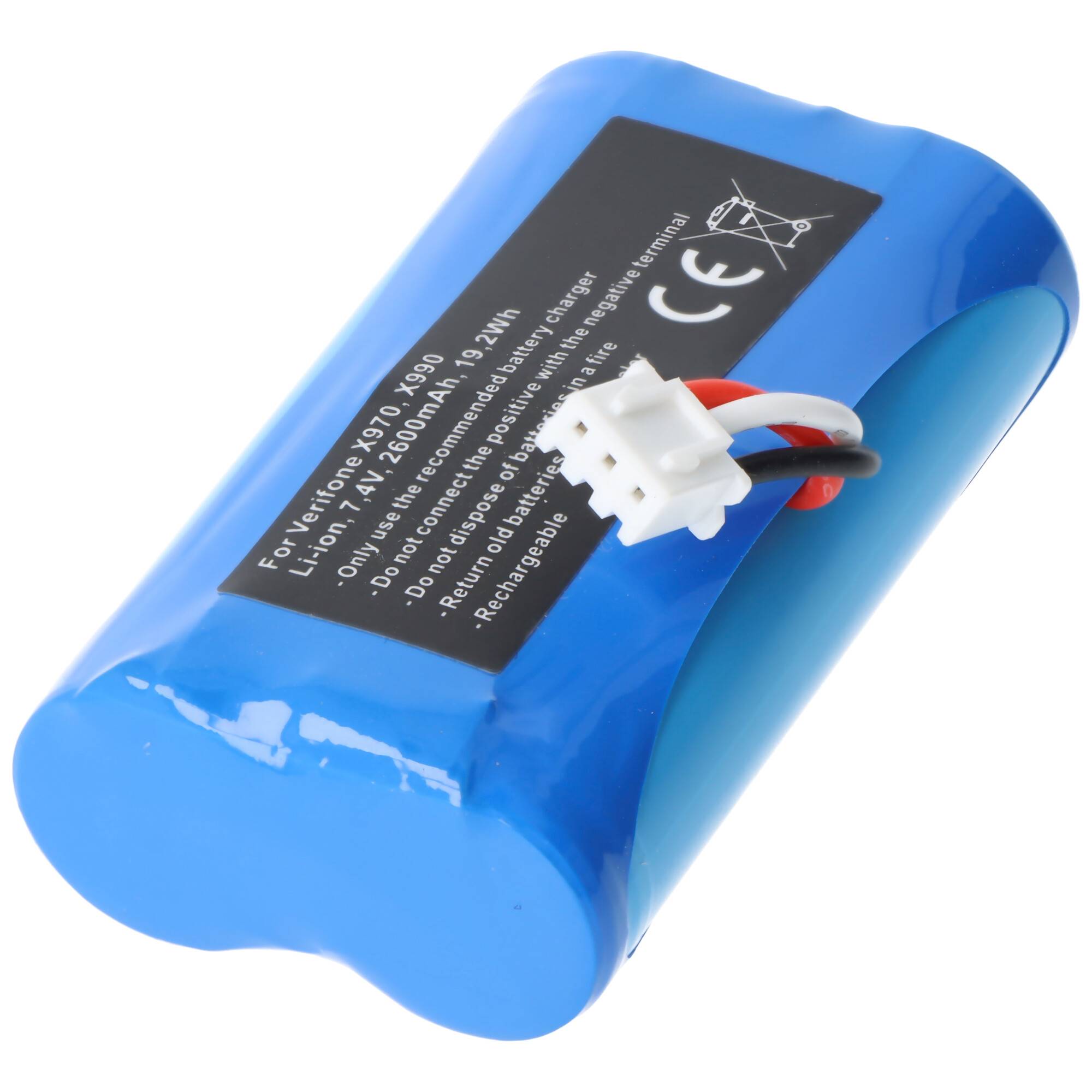 Akku passend für Verifone X970, X990, Verifone SX18650-2S1P, Li-Ion, 7,4V 2600mAh