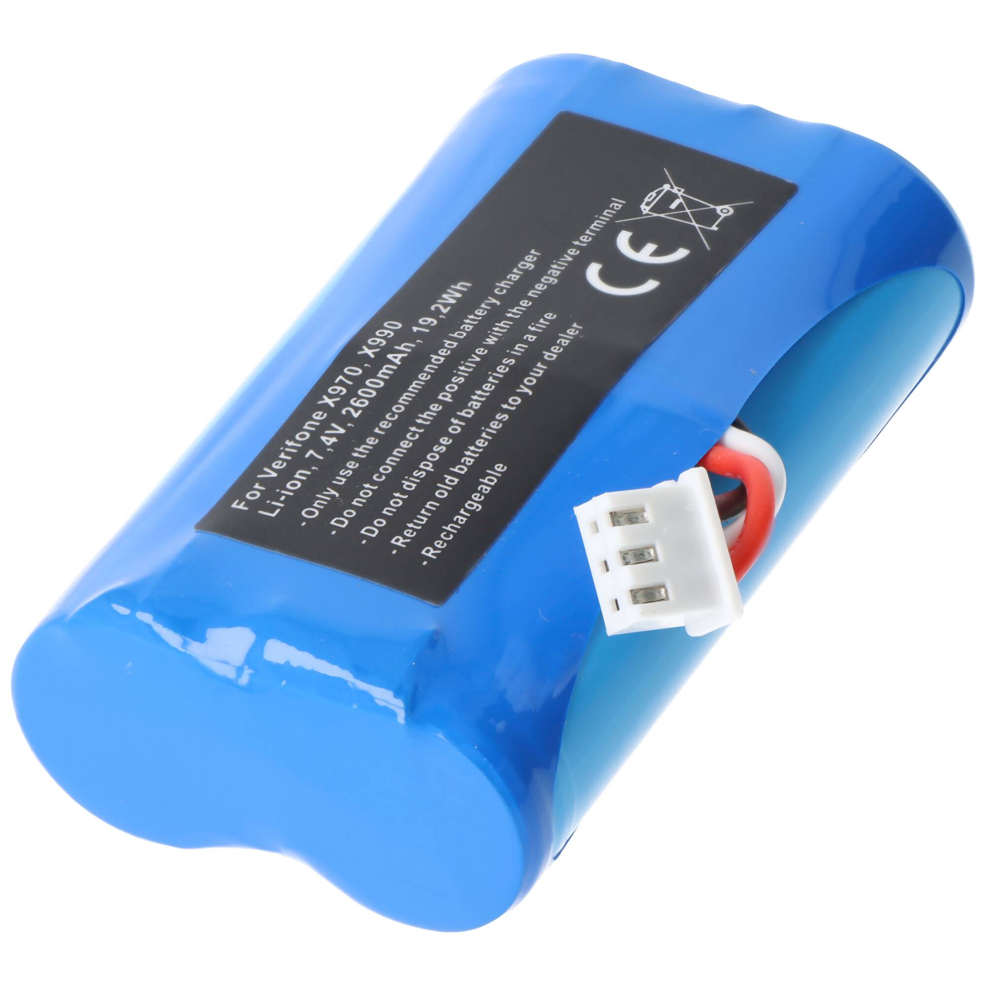 Akku passend für Verifone X970, X990, Verifone SX18650-2S1P, Li-Ion, 7,4V 2600mAh