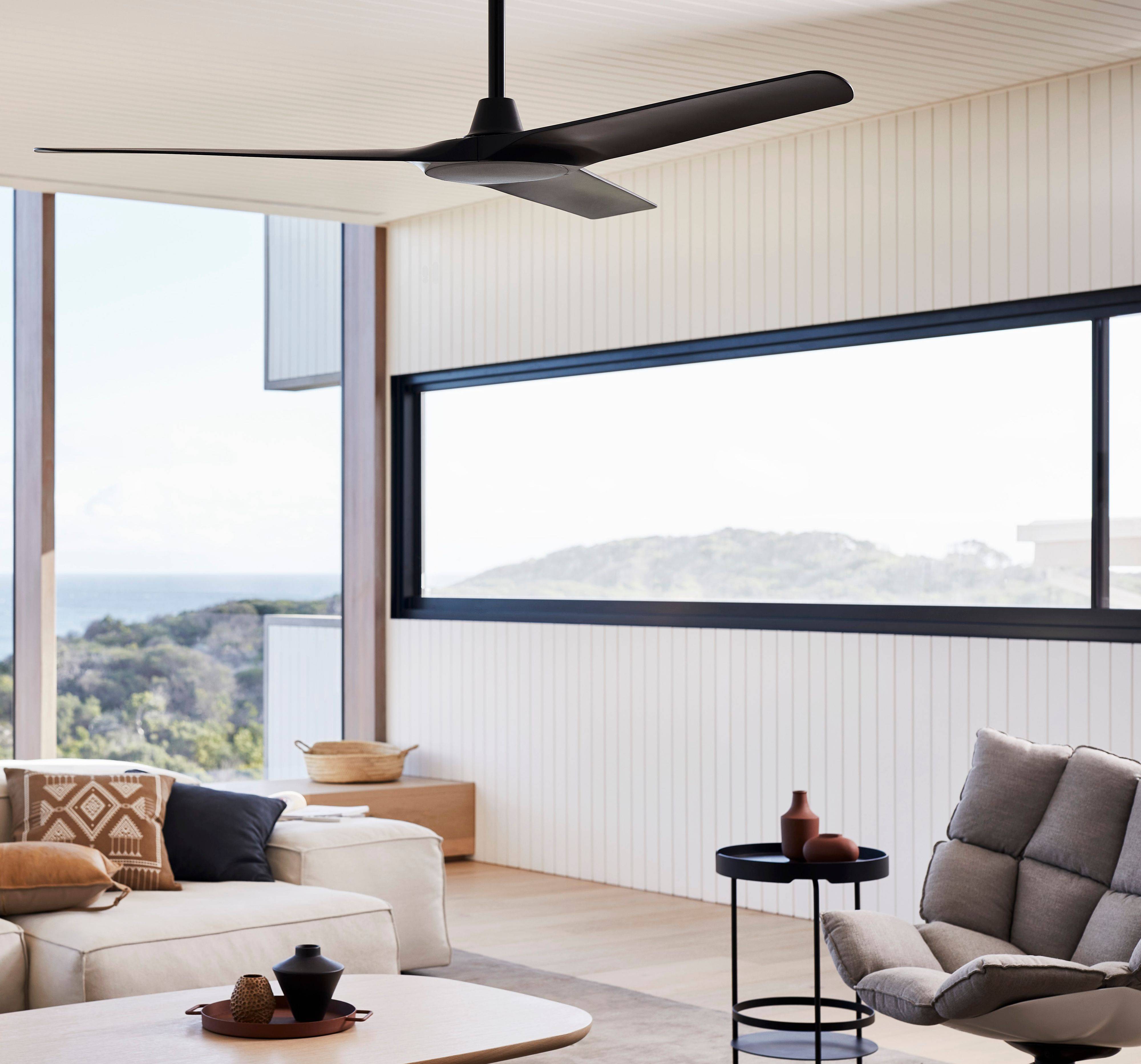 Outdoor DC Deckenventilator Abyss Schwarz 142 cm