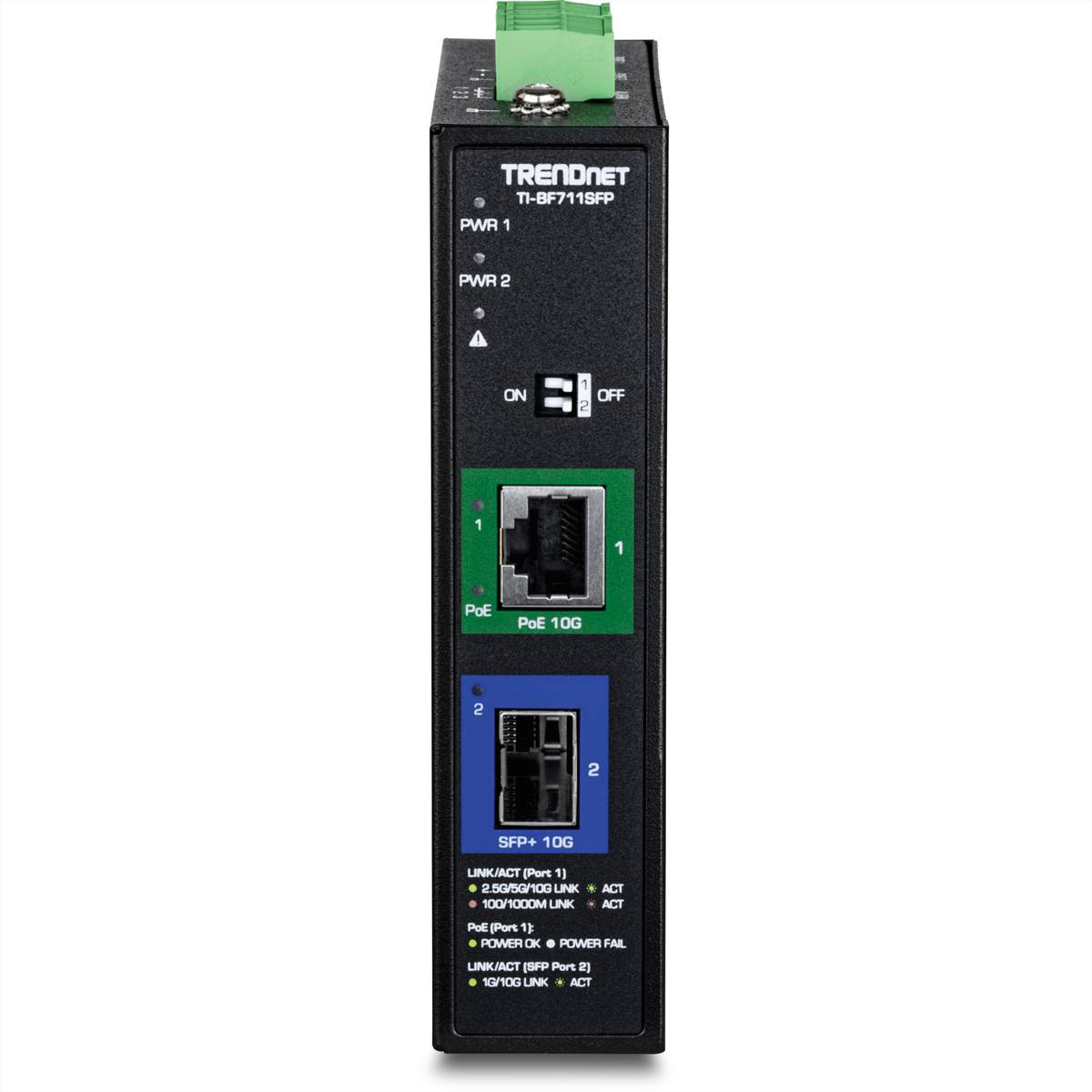 TRENDnet TI-BF711SFP Industrial Medienkonverter 10G SFP+ auf 10G PoE++