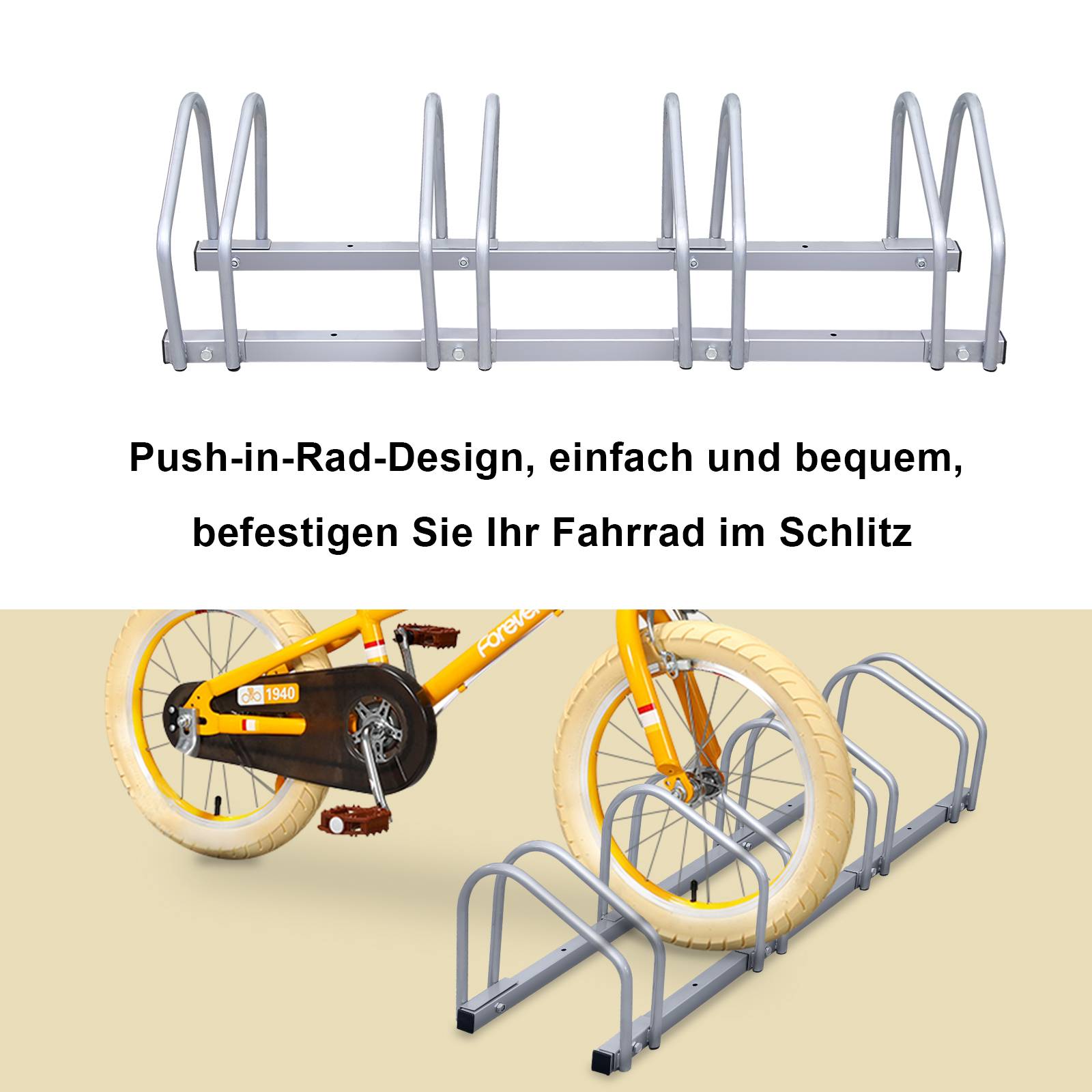 Fahrradständer Hinterradständer Mehrfachständer 4 Fahrräder Silber in verschiedenen Größen