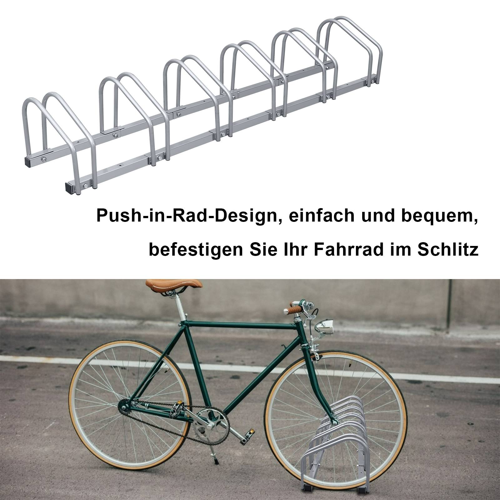 Fahrradständer für 6 Räder Ständer Silber Rad Radständer Aufstellständer Fahrradparksystem in verschiedenen Größen