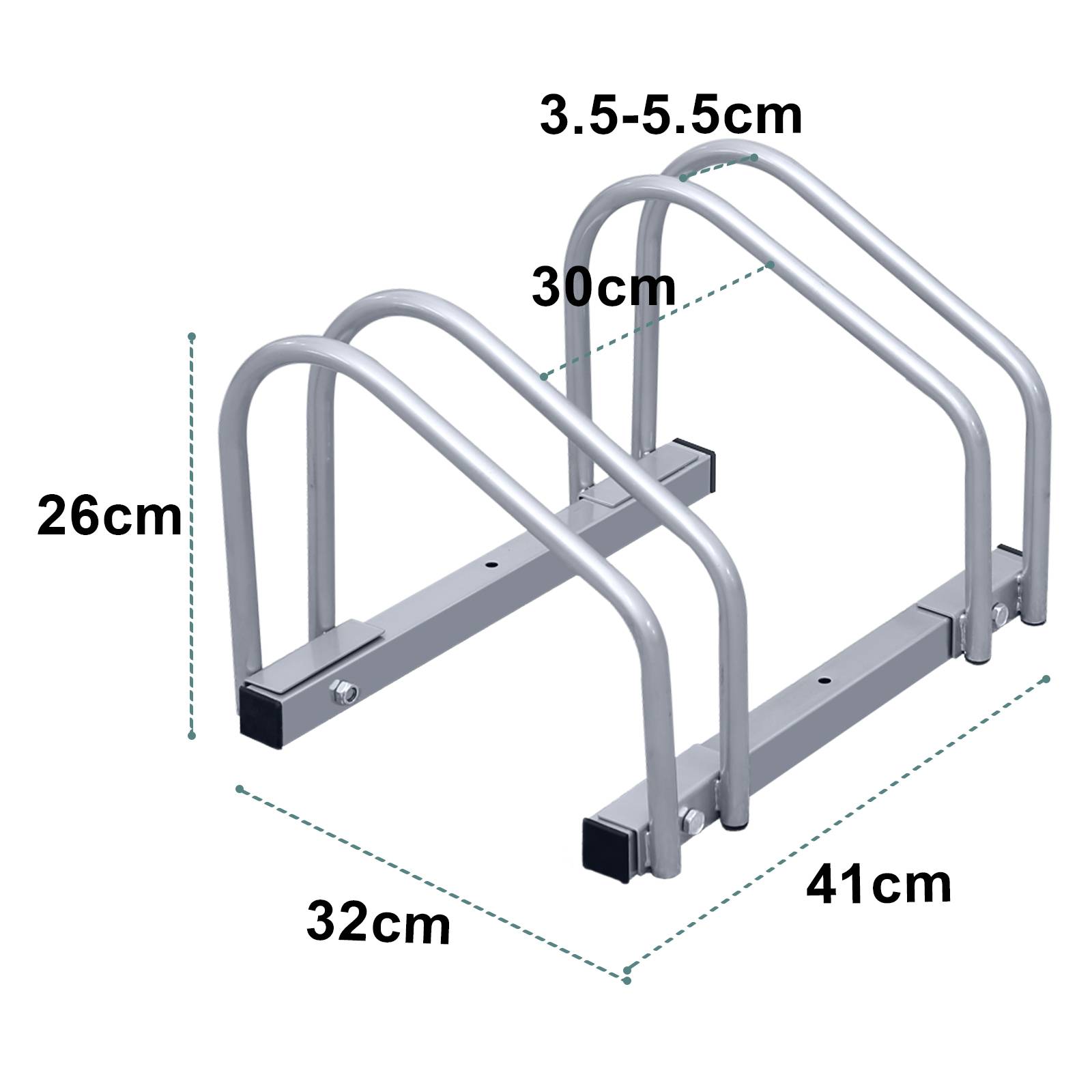 Fahrradständer für 2 Räder Ständer Silber Rad Radständer Aufstellständer Fahrradparksystem in verschiedenen Größen