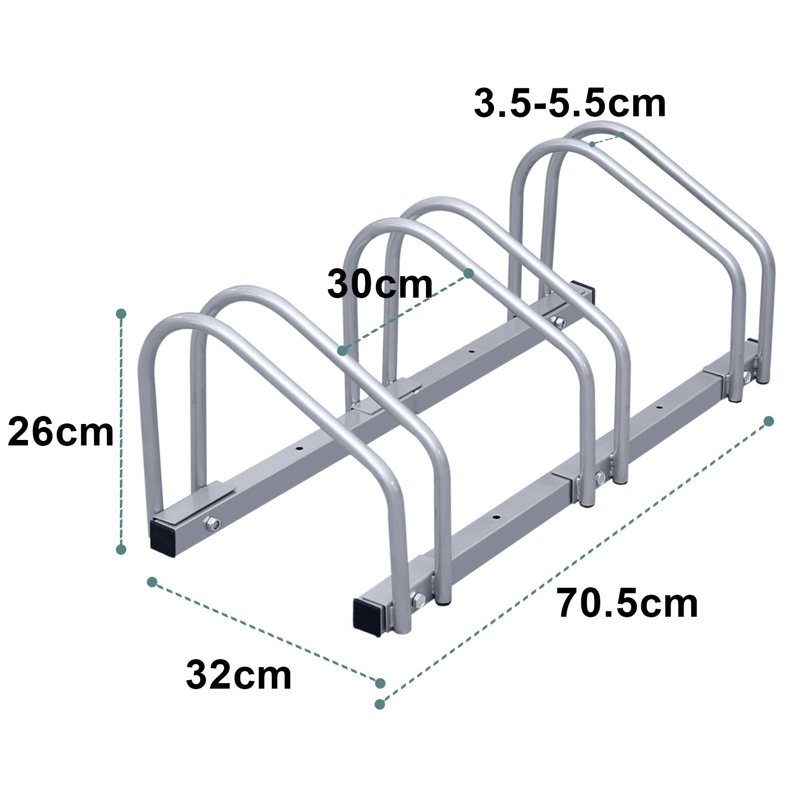Fahrradständer für 3 Räder Ständer Silber Rad Radständer Aufstellständer Fahrradparksystem in verschiedenen Größen