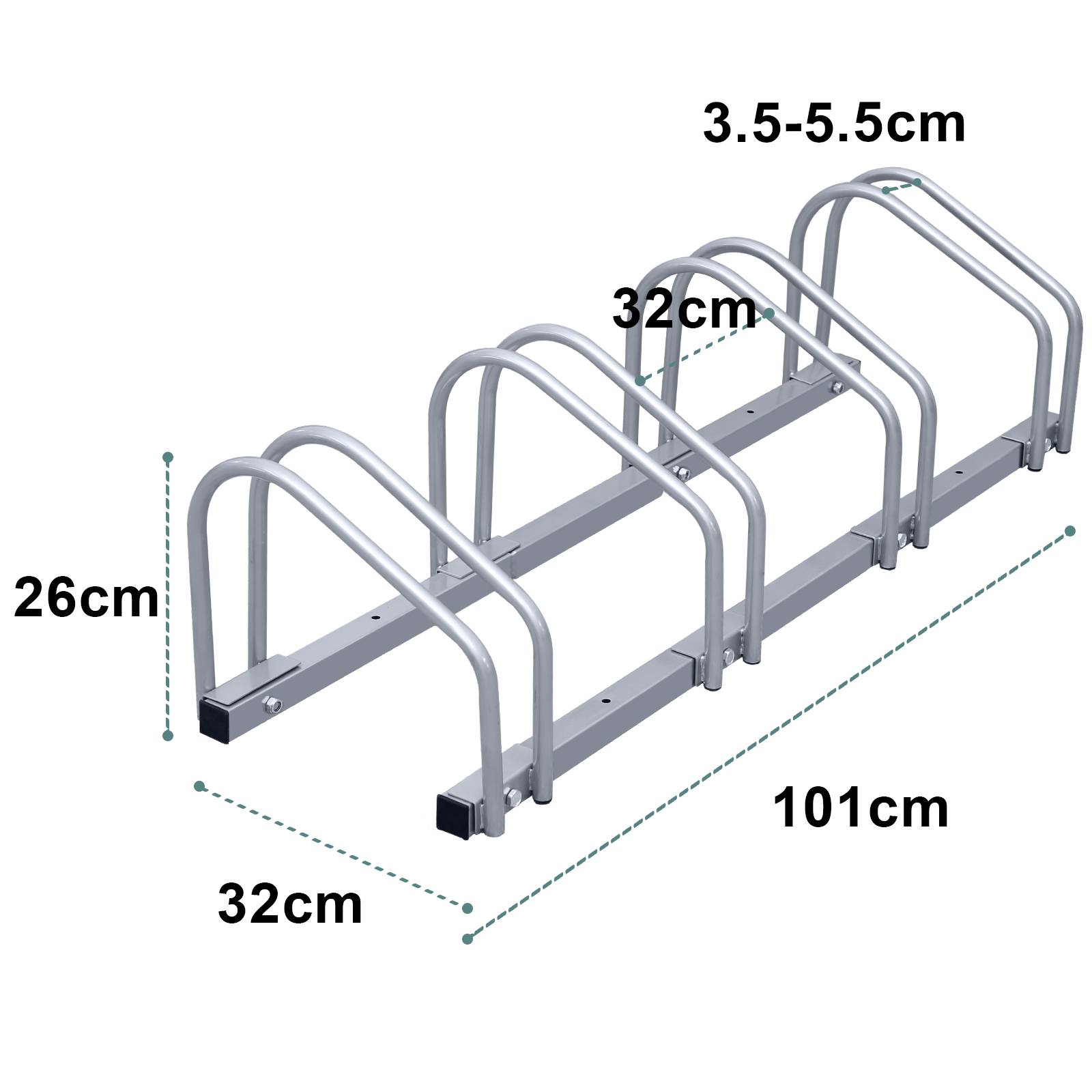 Fahrradständer für 4 Räder Ständer Silber Rad Radständer Aufstellständer Fahrradparksystem in verschiedenen Größen