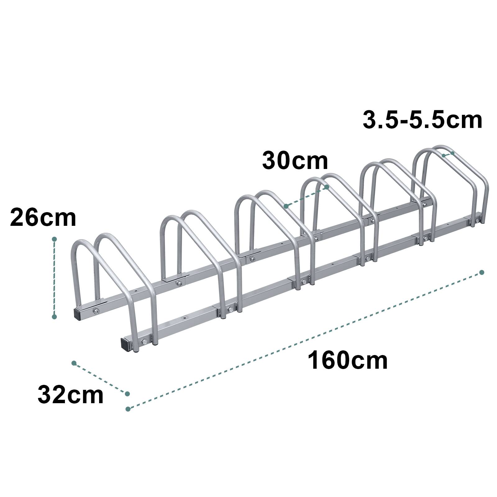 Fahrradständer für 6 Räder Ständer Silber Rad Radständer Aufstellständer Fahrradparksystem in verschiedenen Größen