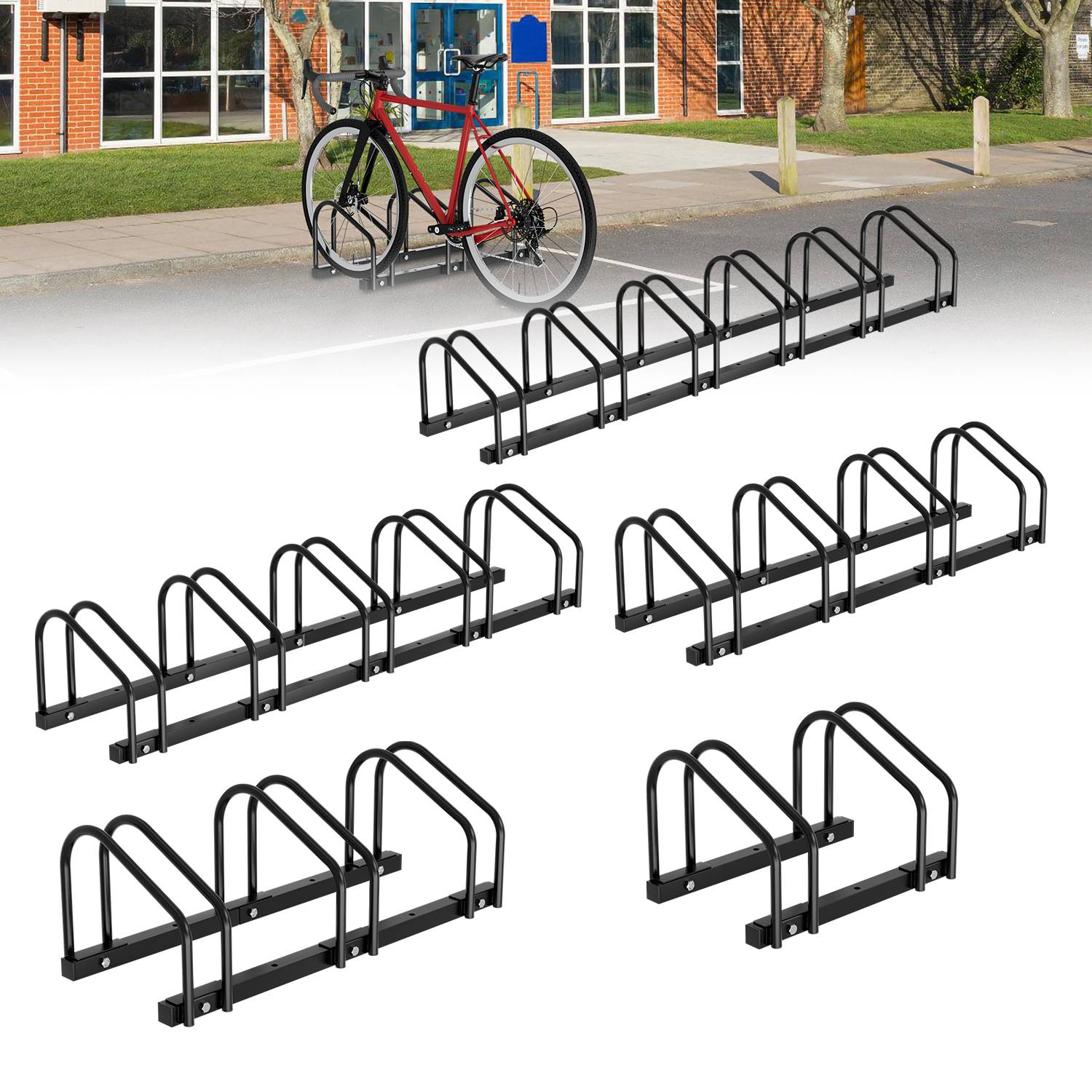 Fahrradständer für 4 Räder Ständer Schwarz Rad Radständer Aufstellständer Fahrradparksystem in verschiedenen Größen
