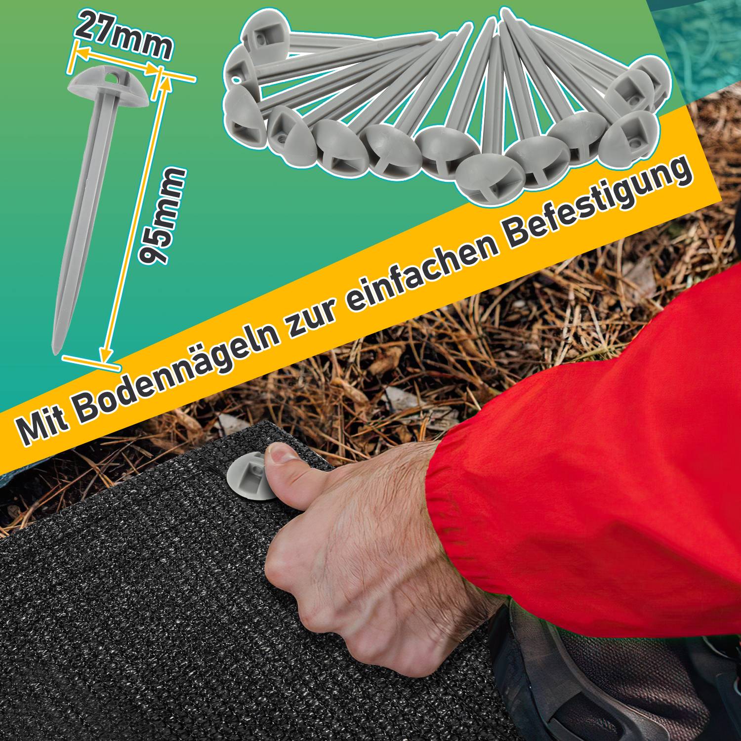 Vorzeltteppich,Zeltteppich,Rasenschutz,viele Größen,250x250cm, Grau/Schwarz