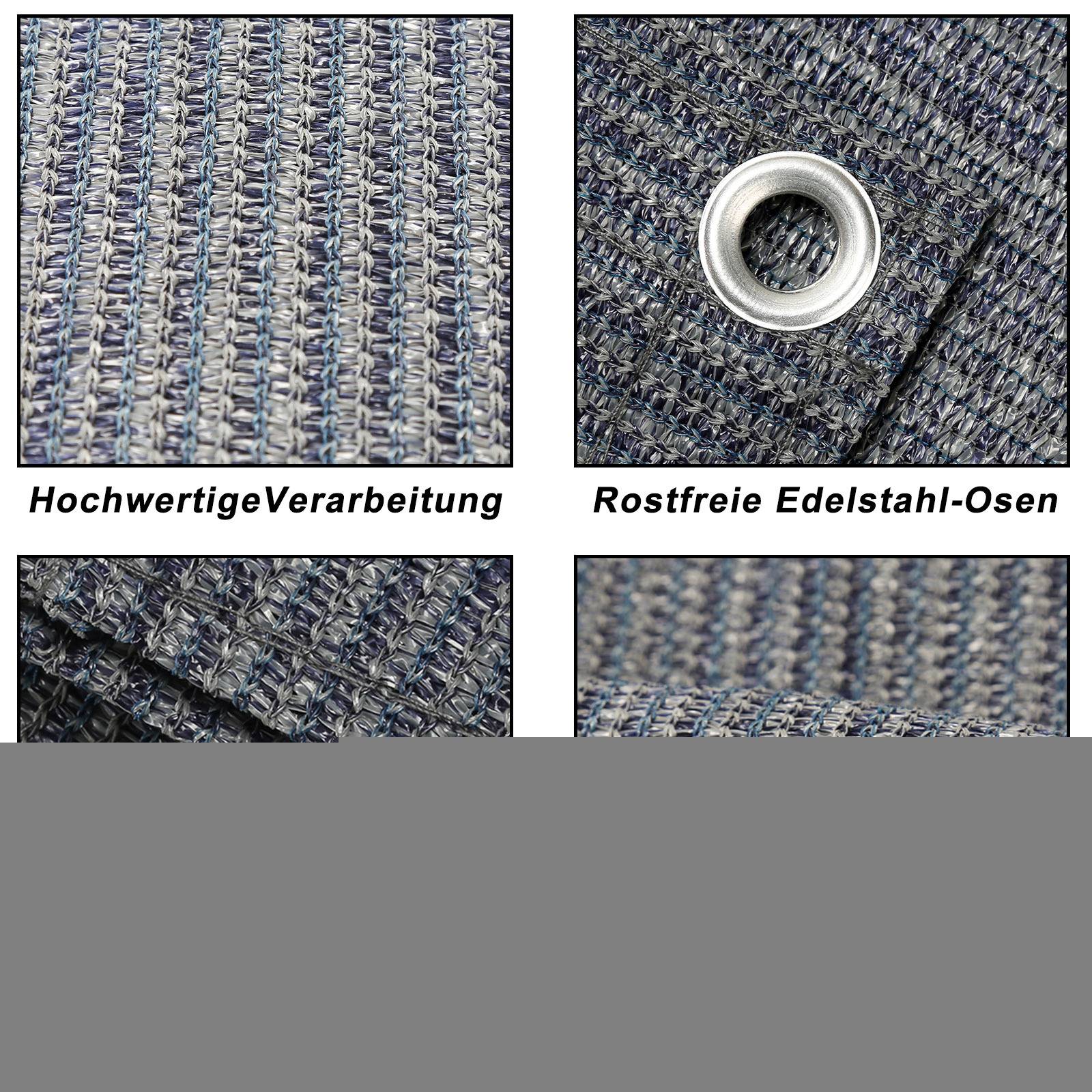 Vorzeltteppich 250x500cm Zeltteppiche mit 13 Nagel und 12 Löchern Camping teppich HDPE Zeltunterlage, Grau