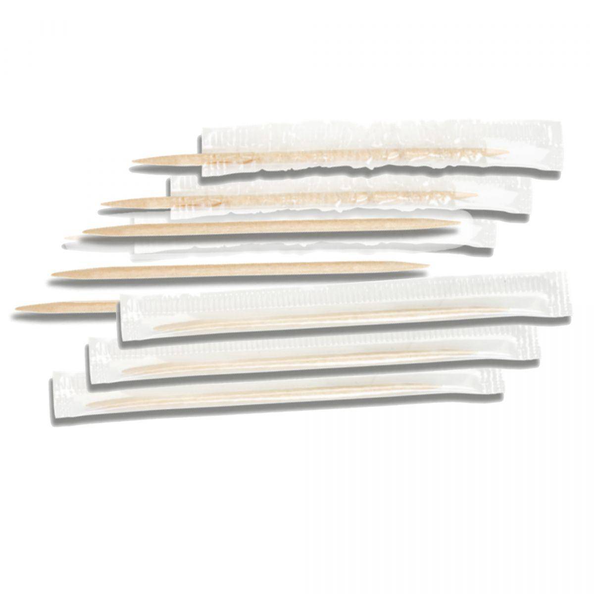 1000x Zahnstocher einzeln verpackt Gastro Gastronomie Bistro Holz Zubehör hygienisch Einweg Restaurant Party Buffet