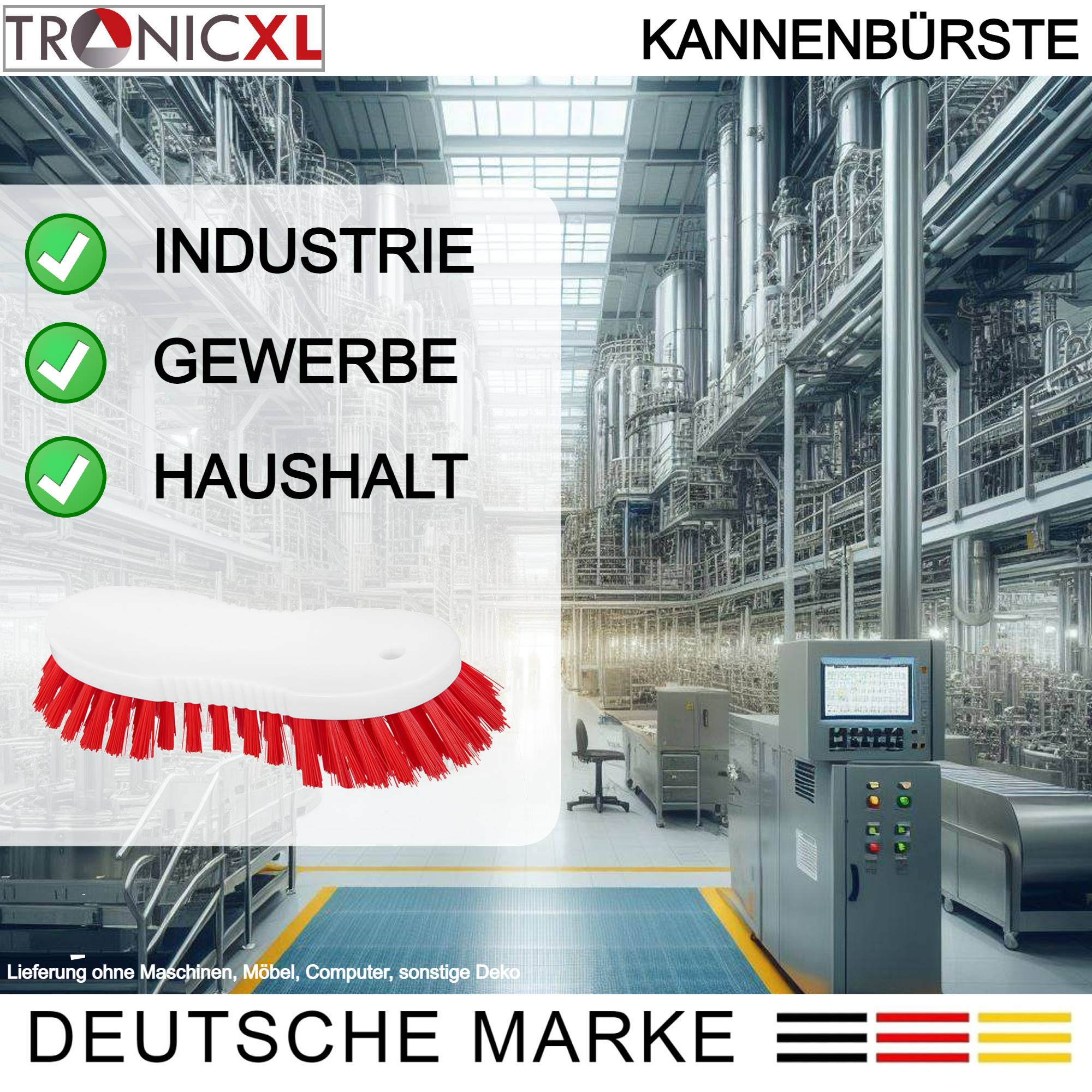 Premium Kannenbürste KOCHFEST Scheuerbürste Bürste Putzbürste rot robust Reinigung Flaschenbürste Haushalt Gastronomie