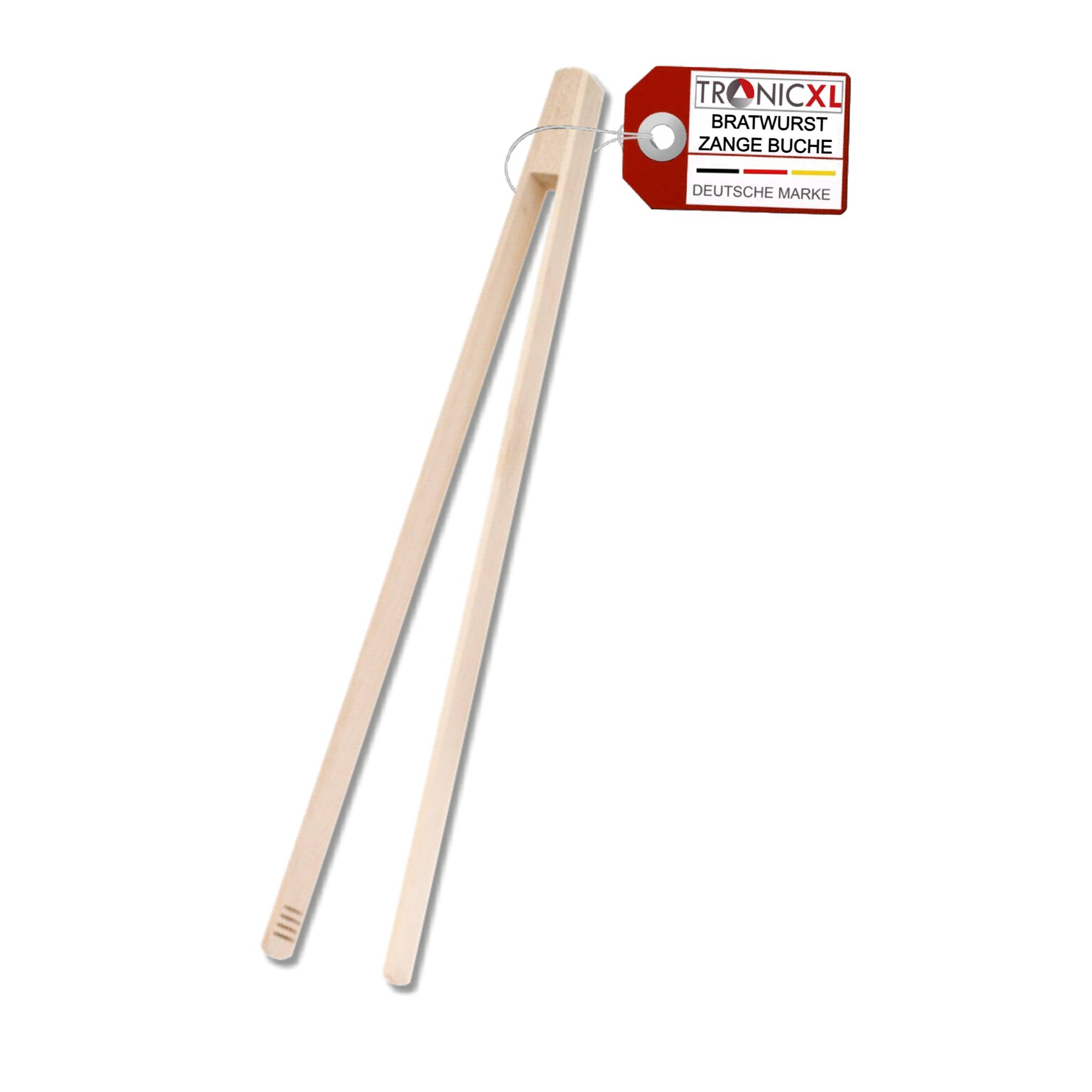 100 Stück Grillzange 32cm Bratwurstzange Grillen Grill Zange BBQ Posten Essstäbchen Küche Gastro Party robust Sushi Holz