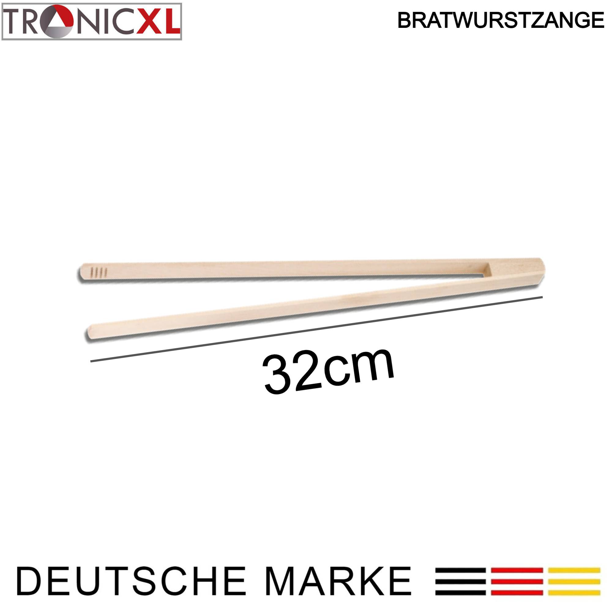 100 Stück Grillzange 32cm Bratwurstzange Grillen Grill Zange BBQ Posten Essstäbchen Küche Gastro Party robust Sushi Holz