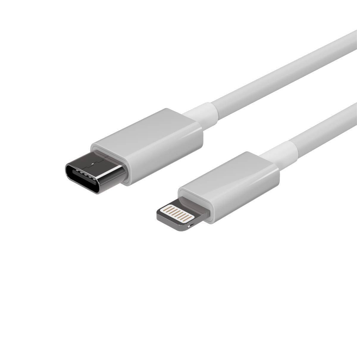 Flexline USB-C auf 8-Pin Ladekabel, weiß, 2,0m