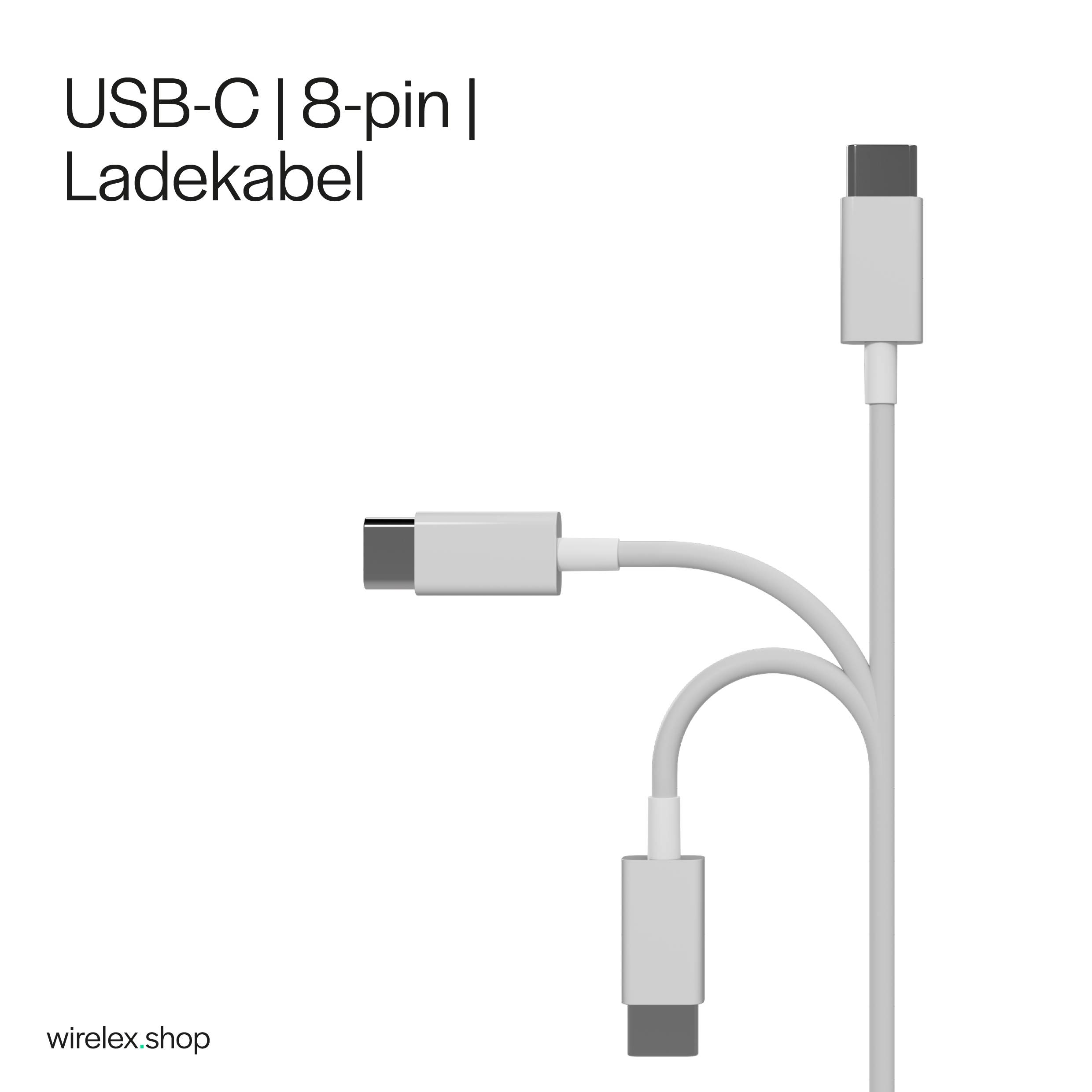 Flexline USB-C auf 8-Pin Ladekabel, weiß, 2,0m