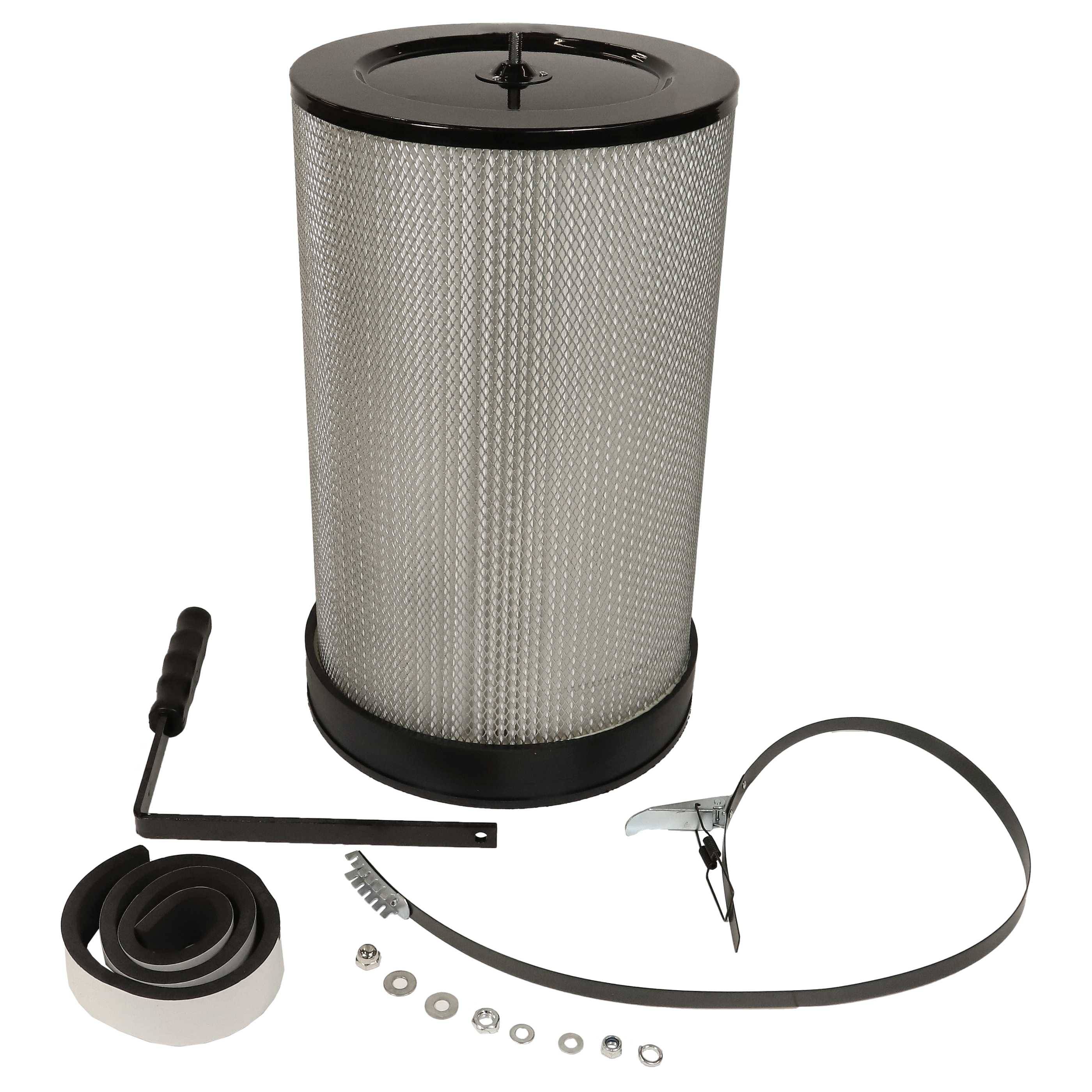 vhbw Feinstaubfilter kompatibel mit Scheppach HD12 Absauganlage | Feinstaub-Filterpatrone mit Reinigungsbürste