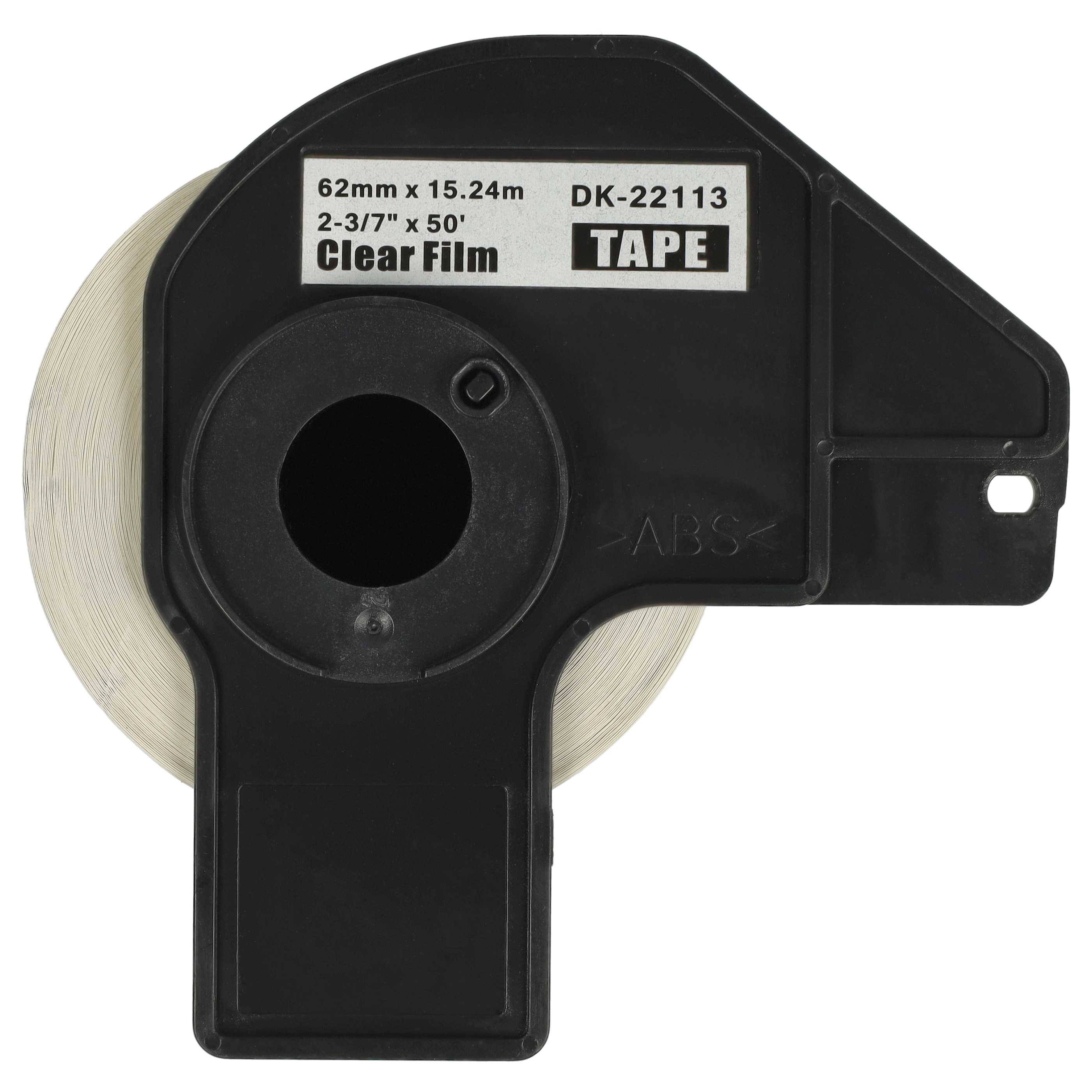 vhbw 5x Etiketten-Rolle mit Halter 62mm x 15,24m kompatibel mit Brother P-Touch QL 710 W, QL 710 WSP Etiketten-Drucker - Selbstklebend