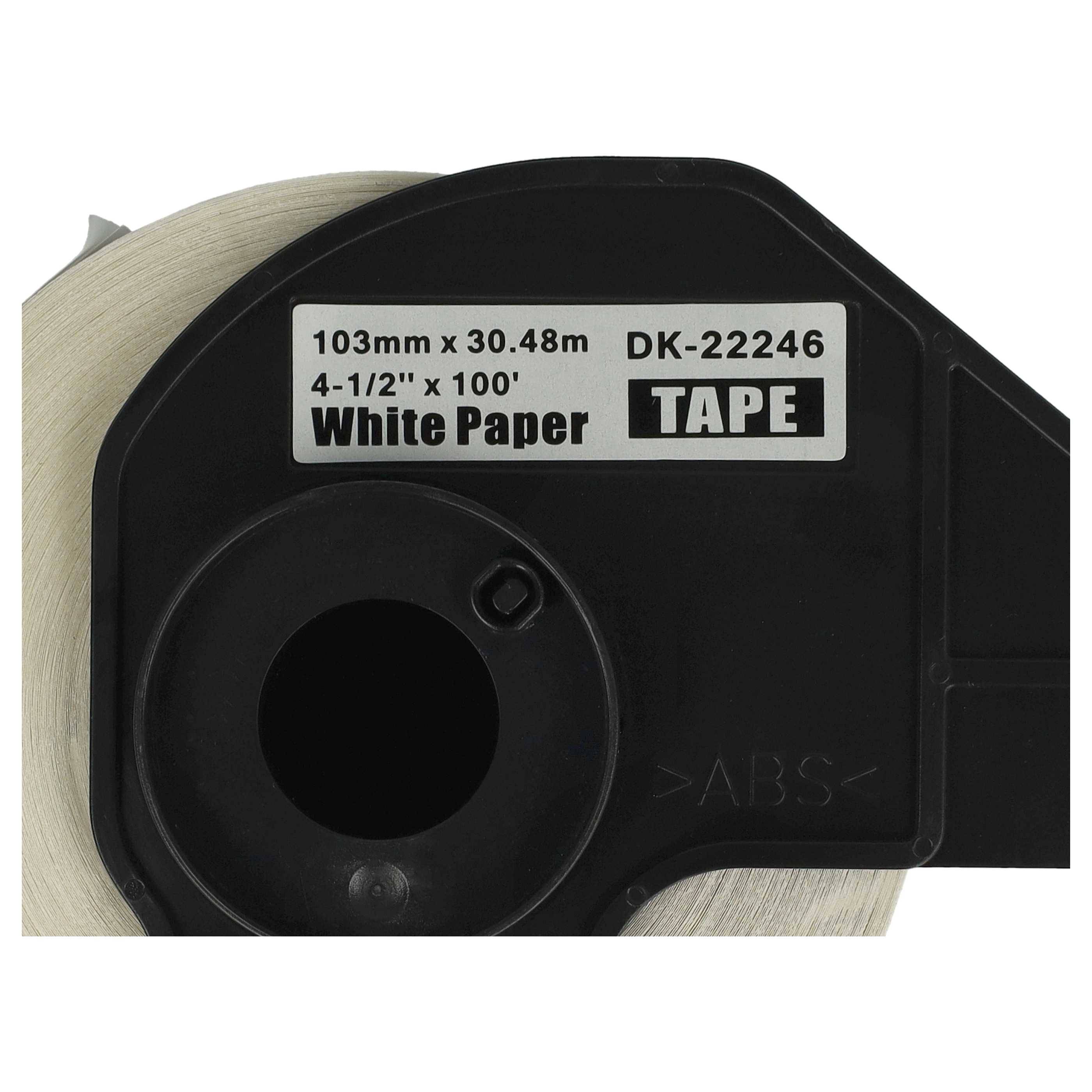 vhbw 10x Etiketten-Rolle mit Halter 103mm x 30,48m kompatibel mit Brother P-Touch QL 1110 Serie Etiketten-Drucker - Selbstklebend