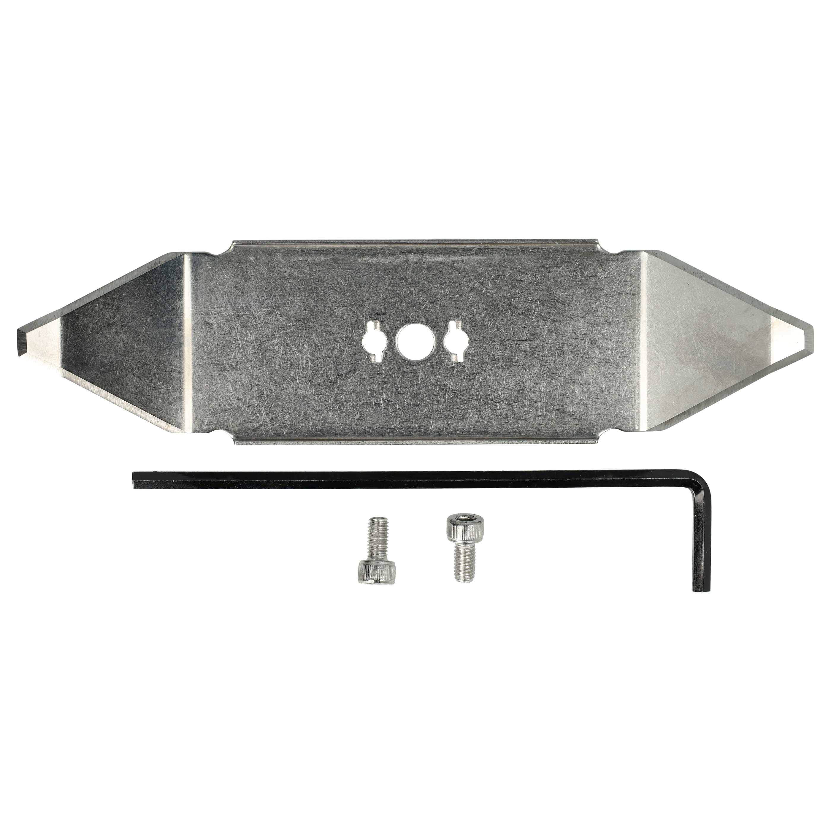 vhbw 4x Ersatz-Messer kompatibel mit Wolf-GARDEN 22AXDAHA650 H, 22AXGA-A650 Rasenmäher - Ersatzklinge Silber, Edelstahl