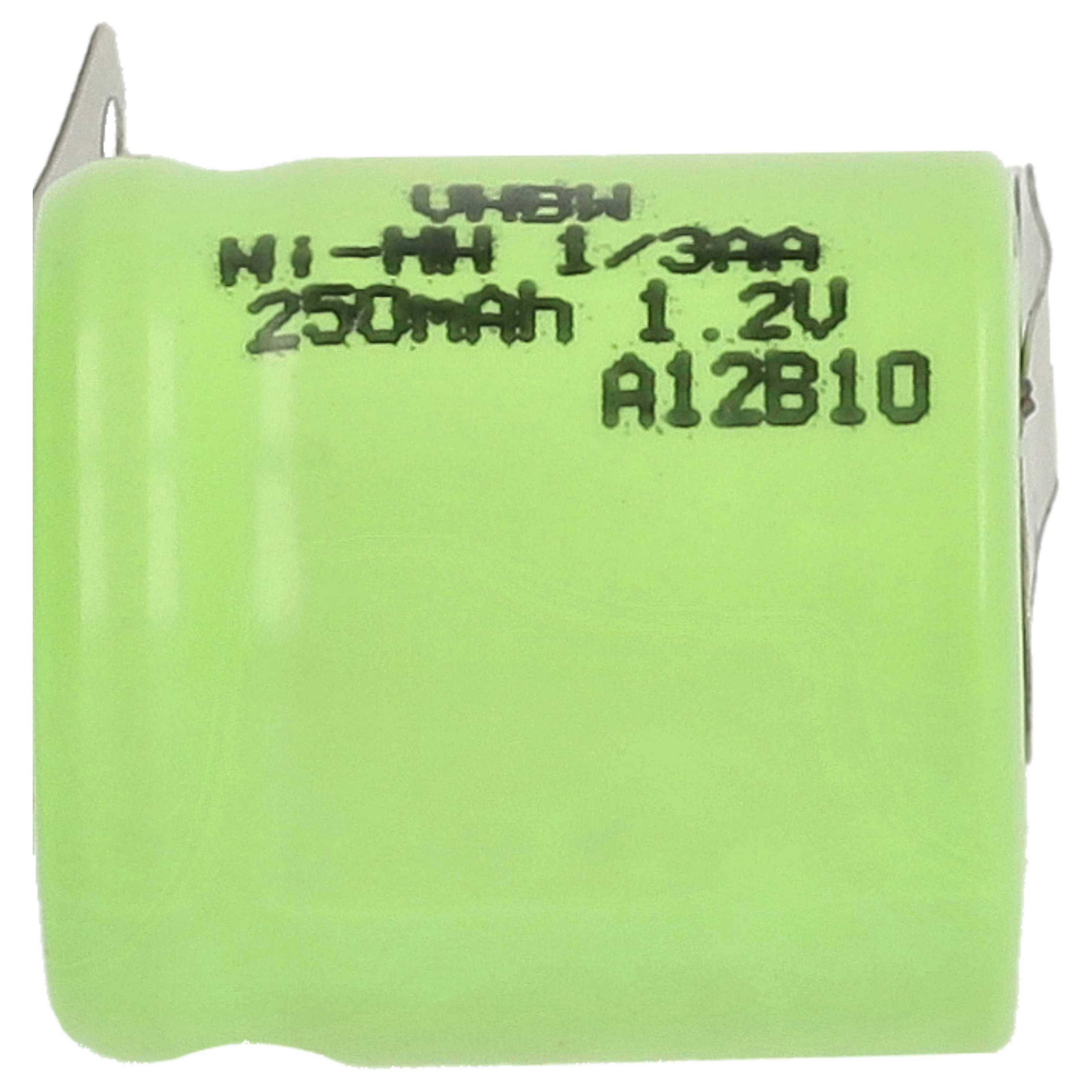 Grüner wiederaufladbarer Ni-MH-Batteriesatz mit der Bezeichnung „250mAh 1,2V A12B10