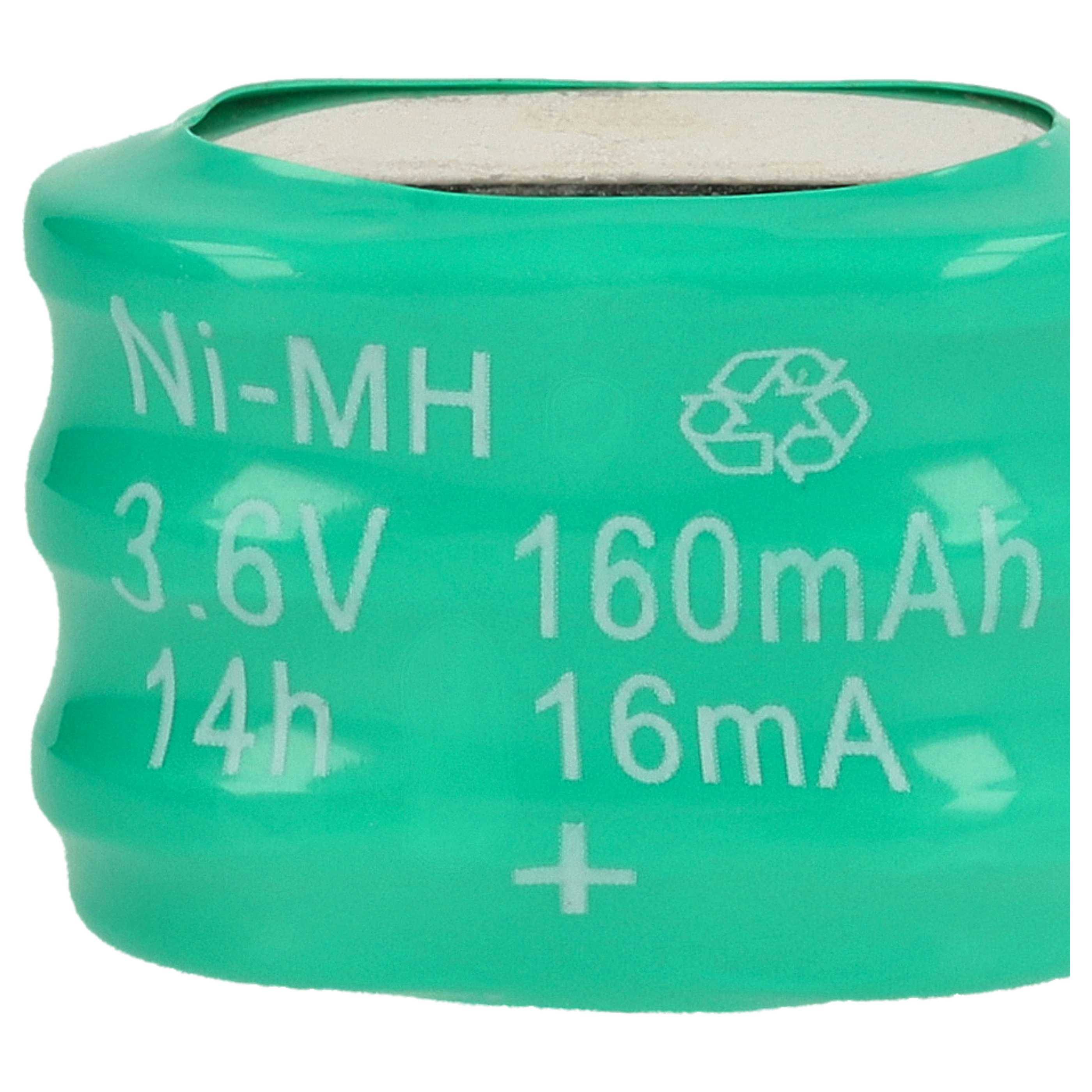 vhbw 5x NiMH Ersatz Knopfzellen-Akku Typ 3/V150H 150mAh 3,6V kompatibel mit Modellbau-Akkus, Solar-Leuchten uvm.