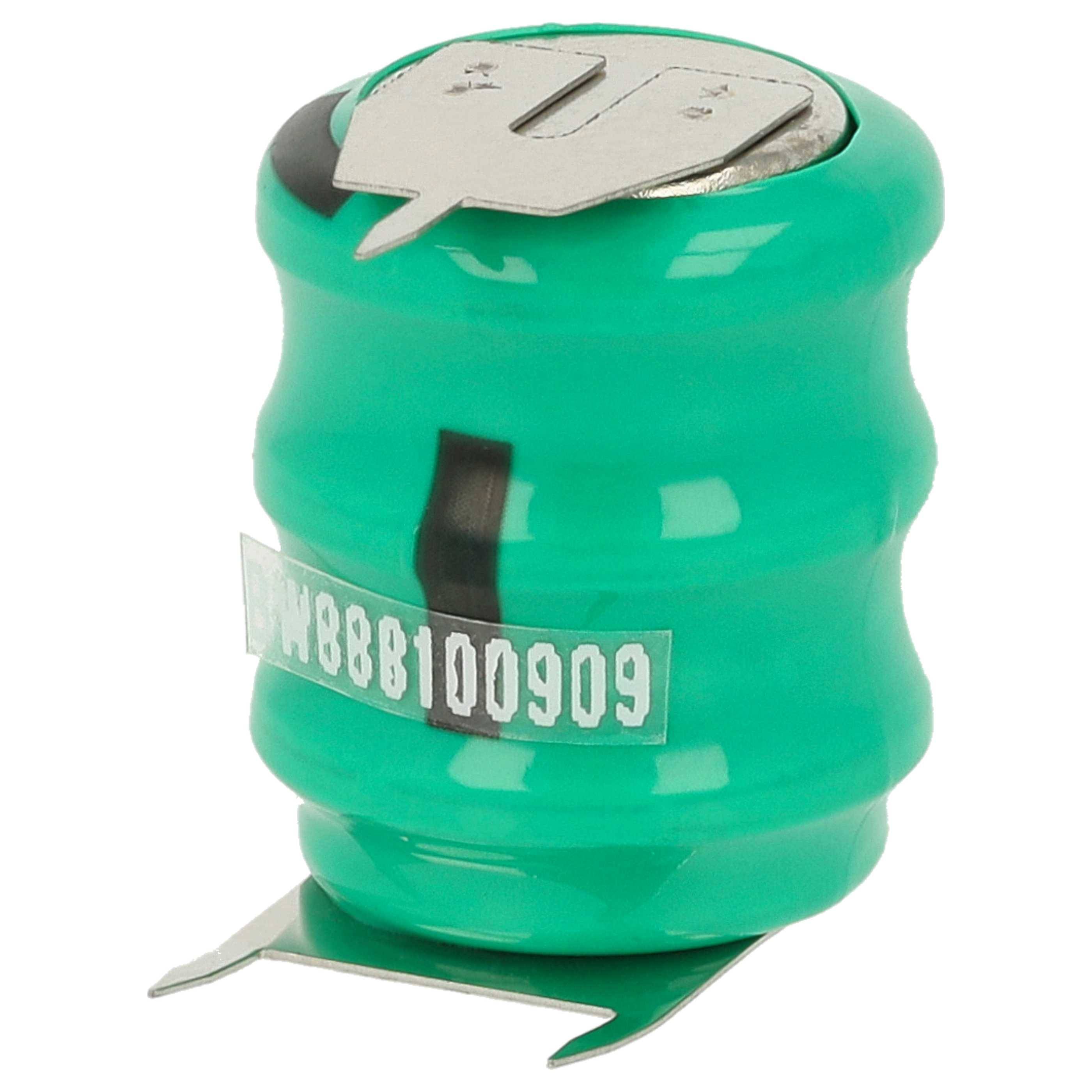 vhbw 10x NiMH Ersatz Knopfzellen-Akku Typ V80H 3-Pins 80mAh 3,6V kompatibel mit Modellbau-Akkus, Solar-Leuchten uvm.