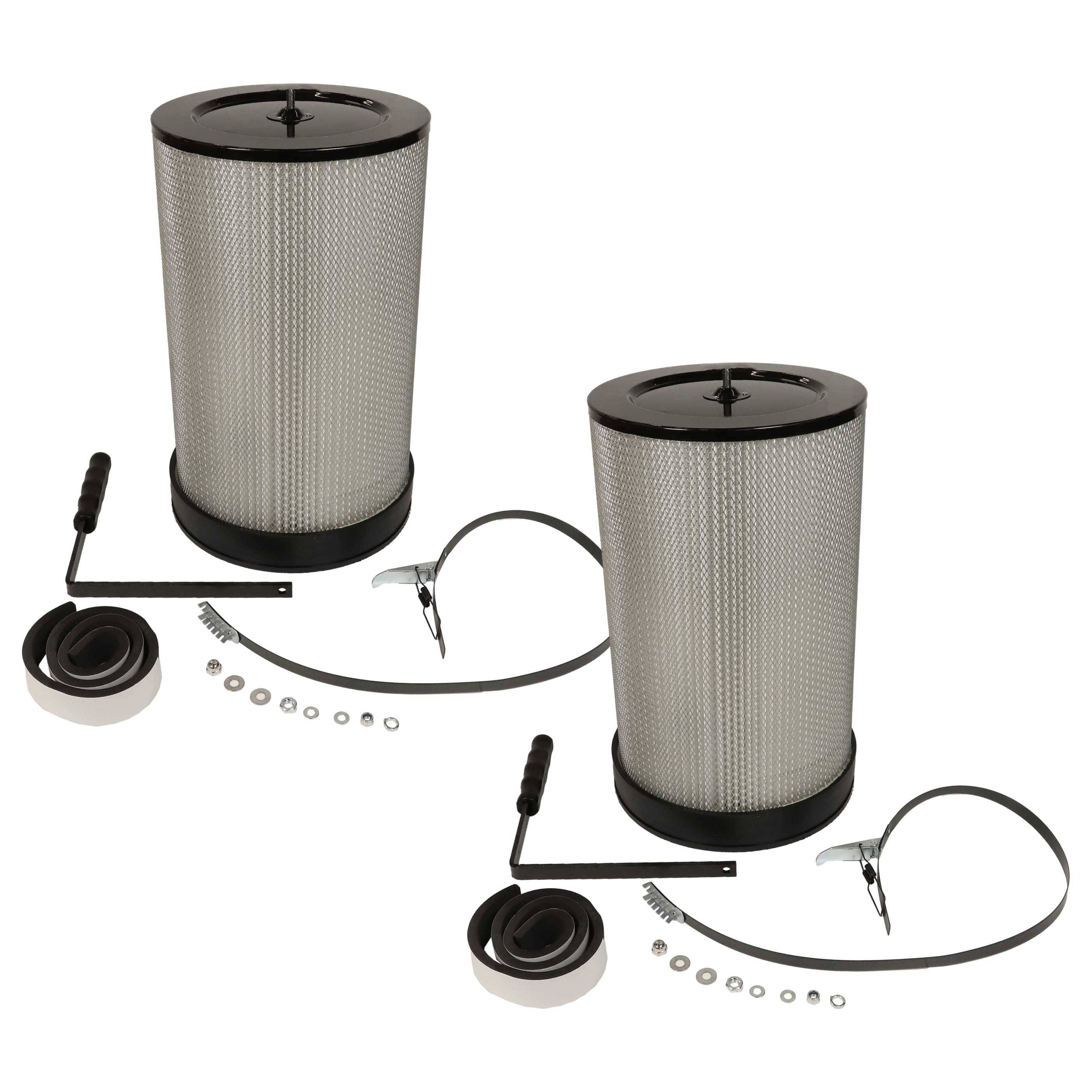 vhbw 2x Feinstaubfilter kompatibel mit Metabo SPA 1701 W Absauganlage | Feinstaub-Filterpatrone mit Reinigungsbürste