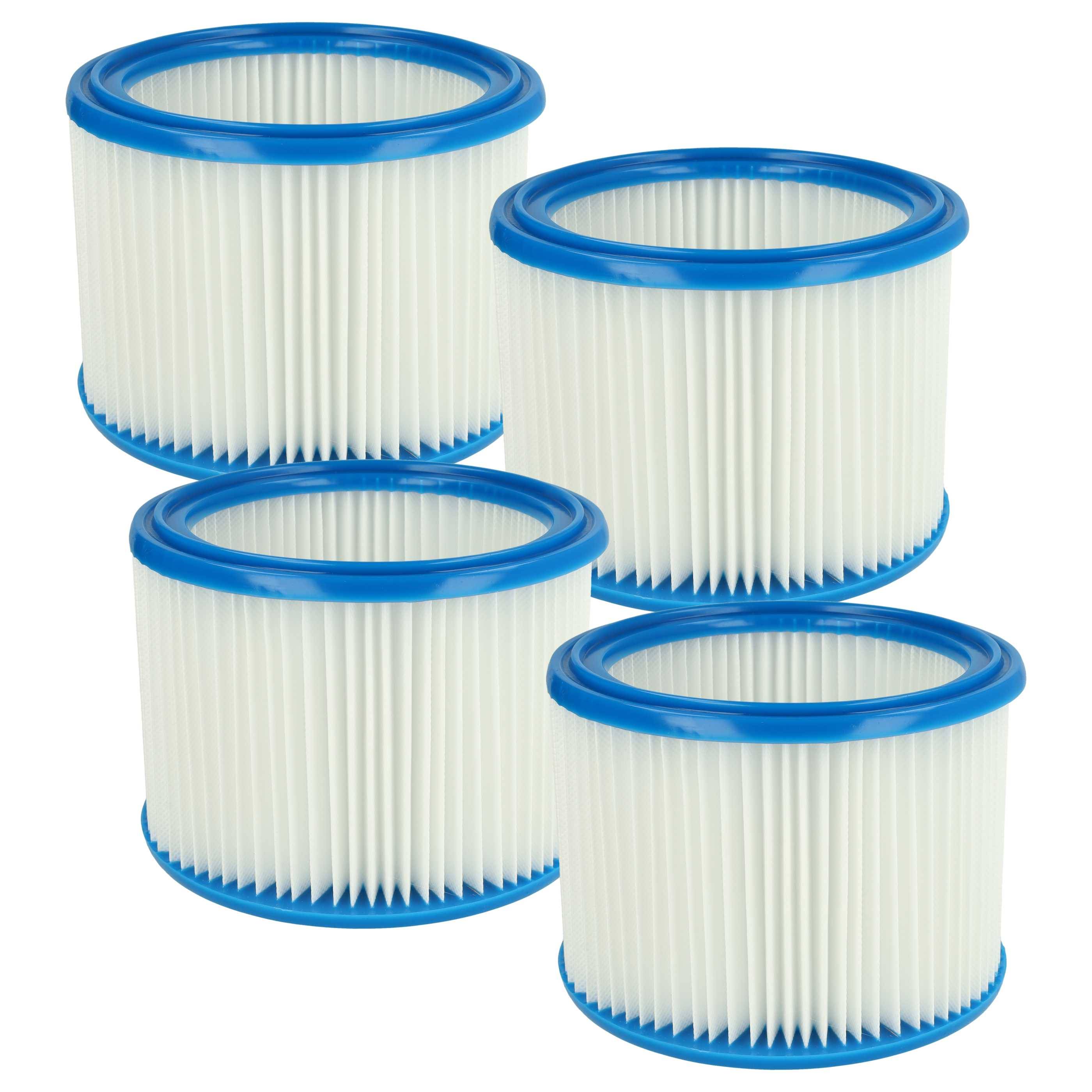 vhbw 4x Faltenfilter kompatibel mit Nilfisk Aero 26-21 PC, 26-01 PC X, 26-2L PC, 21-21 PC Inox, 25-21, 25-11, 26 Staubsauger - Patronenfilter, Blau