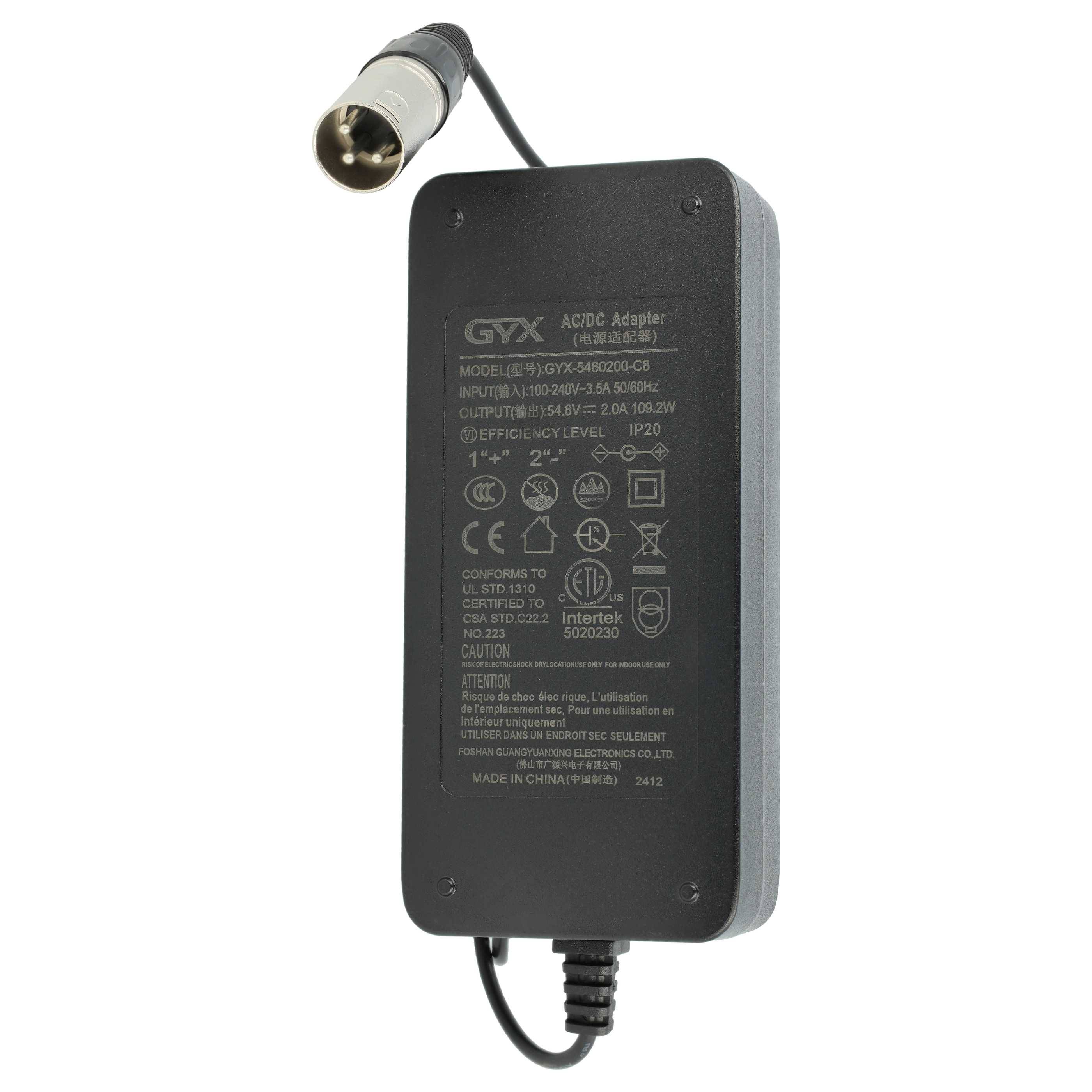 vhbw Akku für E-Bike Elektrofahrrad mit 250 W - 1000 W Motoren (15,6 Ah, 48 V, Li-Ion) + Ladegerät - Schwarz