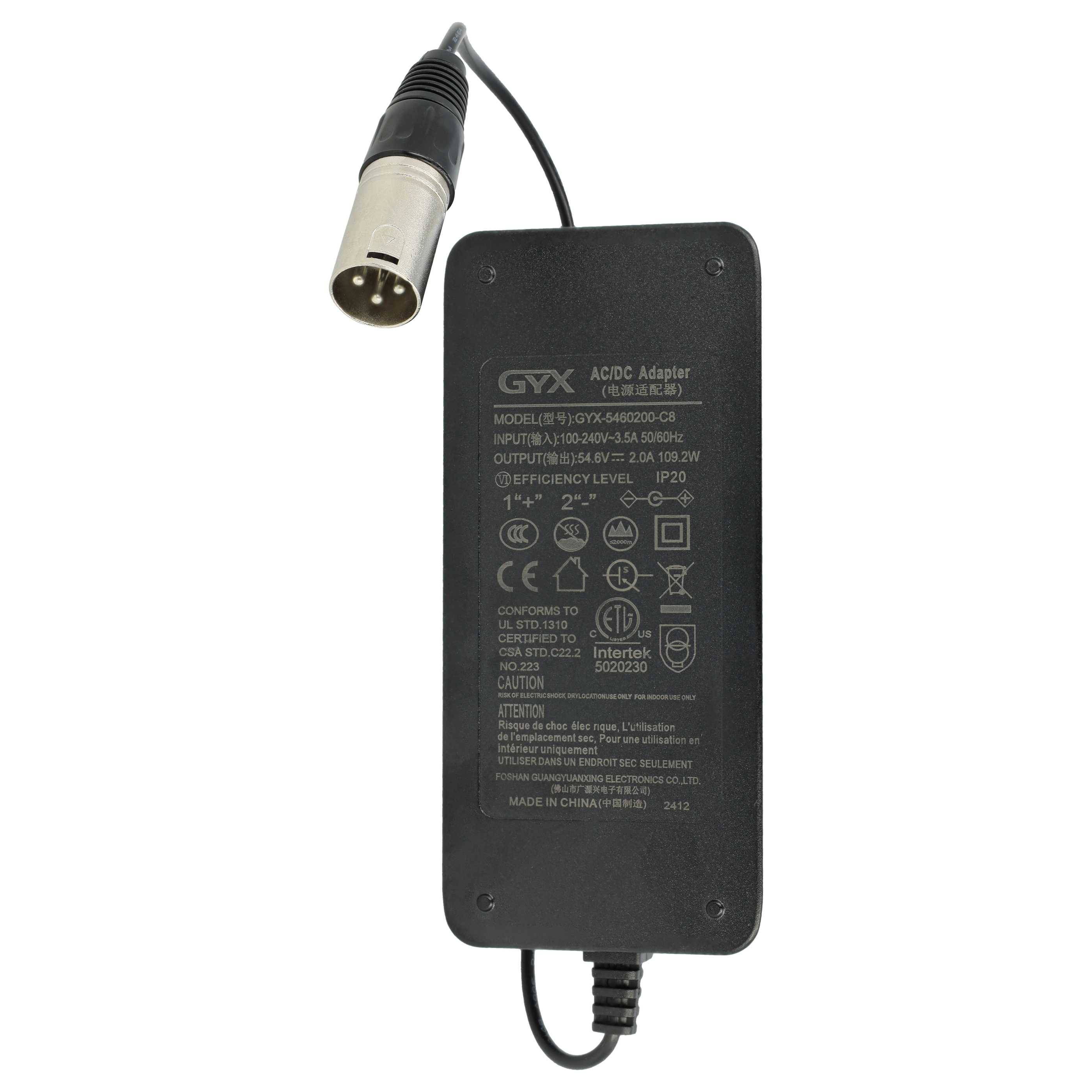 vhbw Akku für E-Bike Elektrofahrrad mit 250 W - 1000 W Motoren (19,2 Ah, 48 V, Li-Ion) + Ladegerät - Schwarz