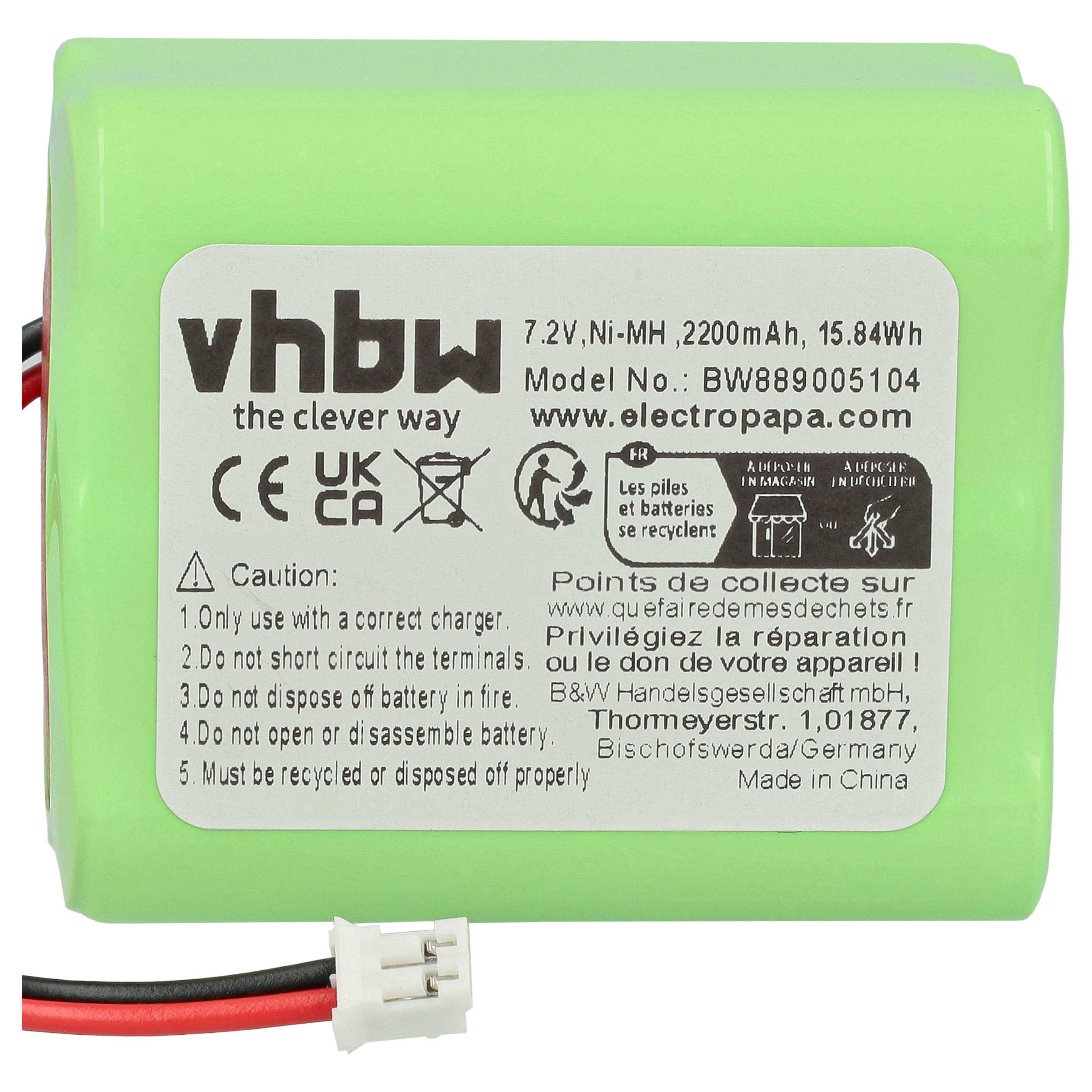 vhbw 4x Akku kompatibel mit Ape Labs LightCan SE, LightCan, LightCan V2 LED-Scheinwerfer, Akku-Lampe (2200 mAh, 7,2 V, NiMH)