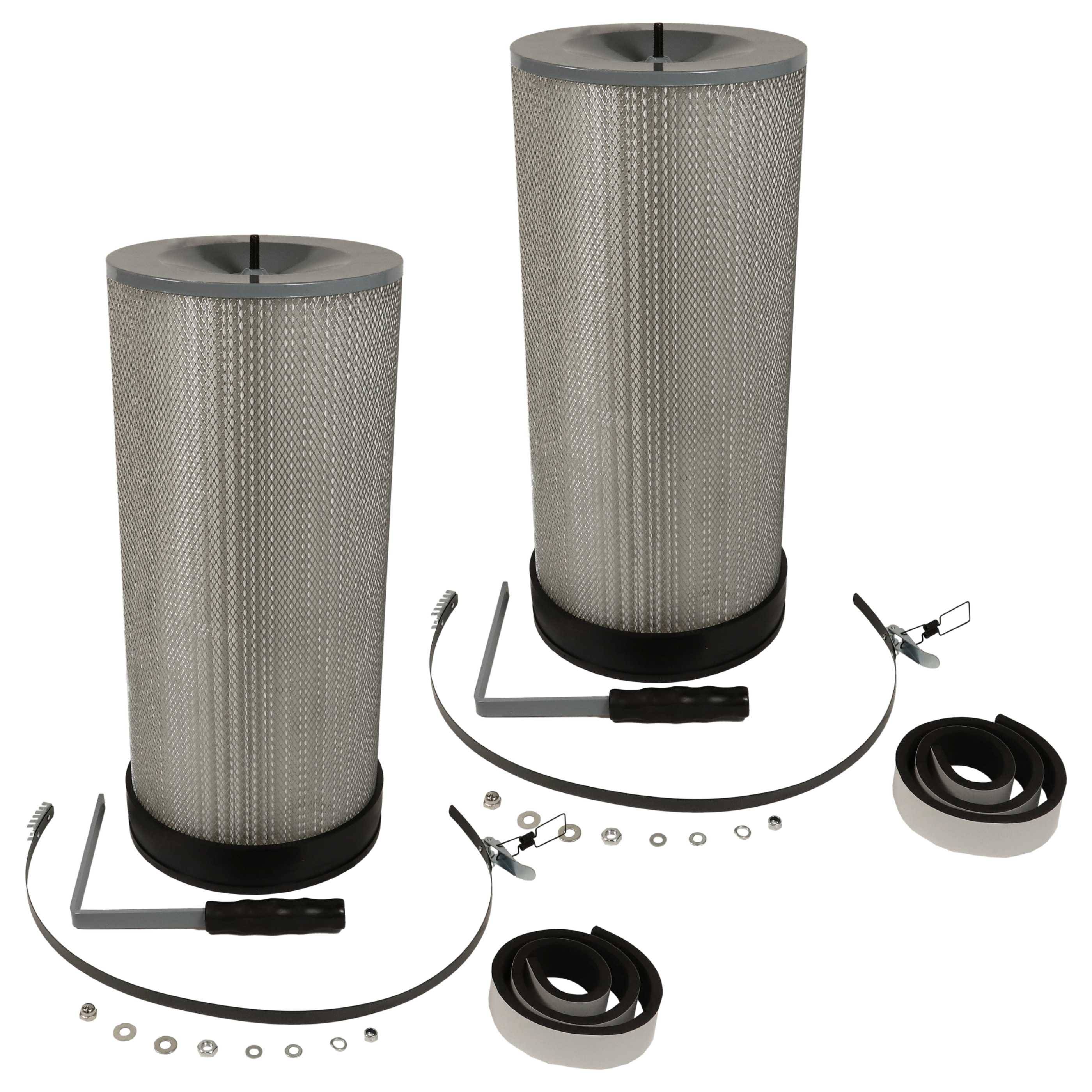 vhbw 2x Feinstaubfilter Ersatz für Holzmann 9120058378508 für Absauganlage - Feinstaub-Filterpatrone mit Reinigungsbürste