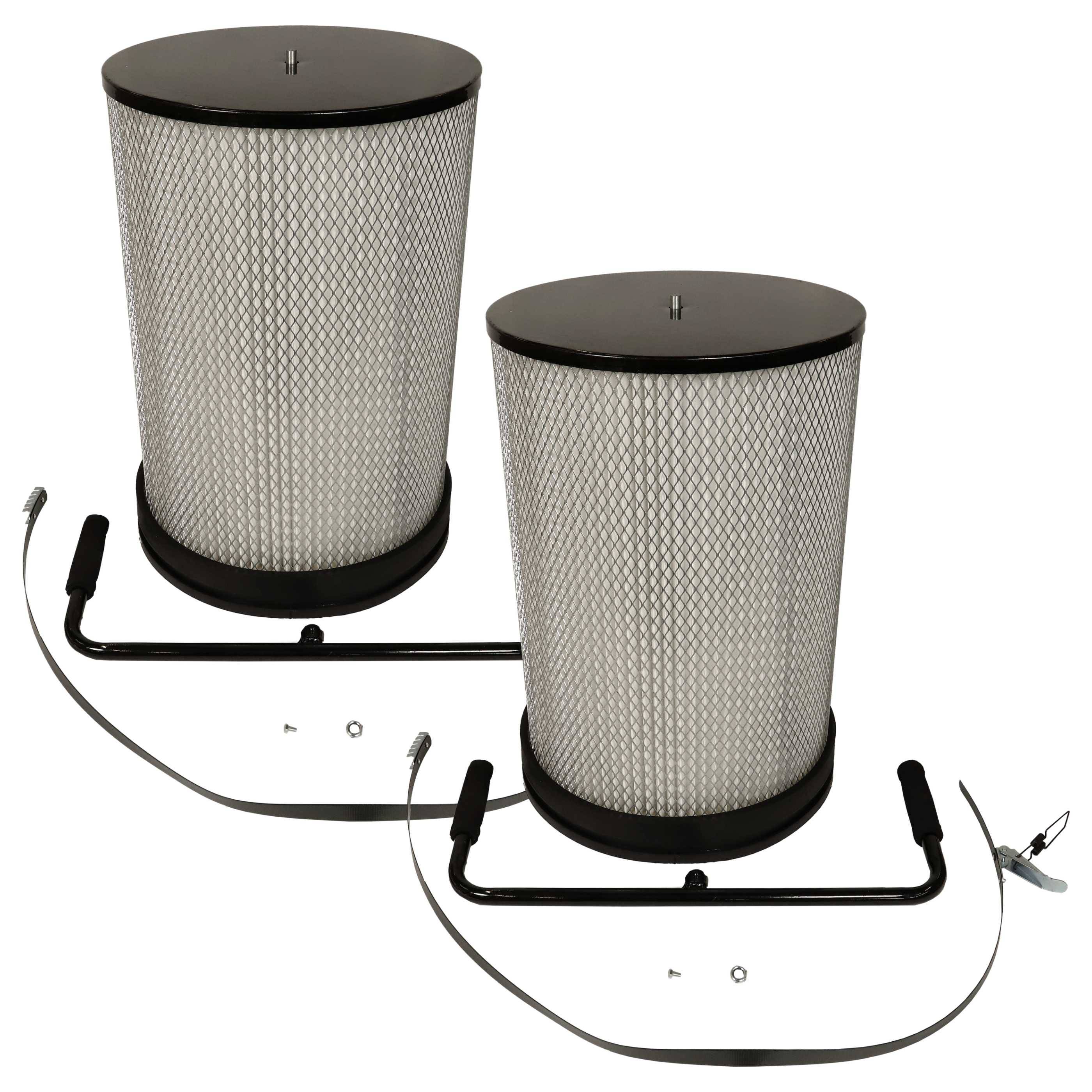 vhbw 2x Feinstaubfilter kompatibel mit HBM 100 Absauganlage - Feinstaub-Filterpatrone mit Reinigungsbürste