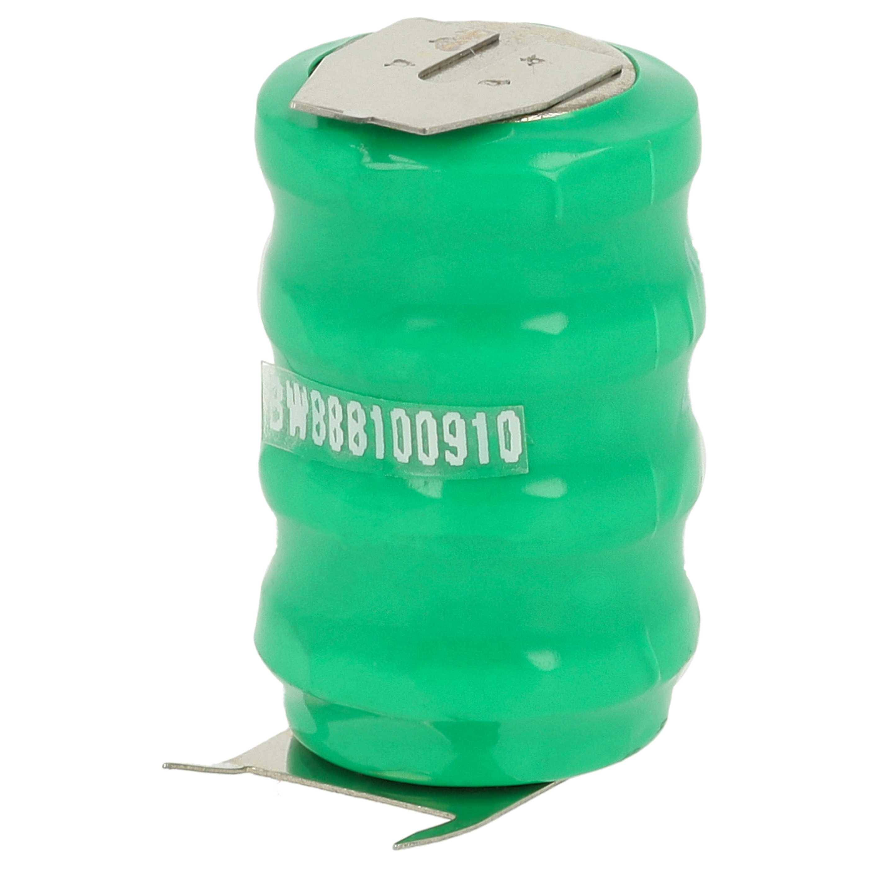 vhbw 10x NiMH Ersatz Knopfzellen-Akku Typ V80H 3-Pins 80mAh 4,8V kompatibel mit Modellbau-Akkus, Solar-Leuchten uvm.