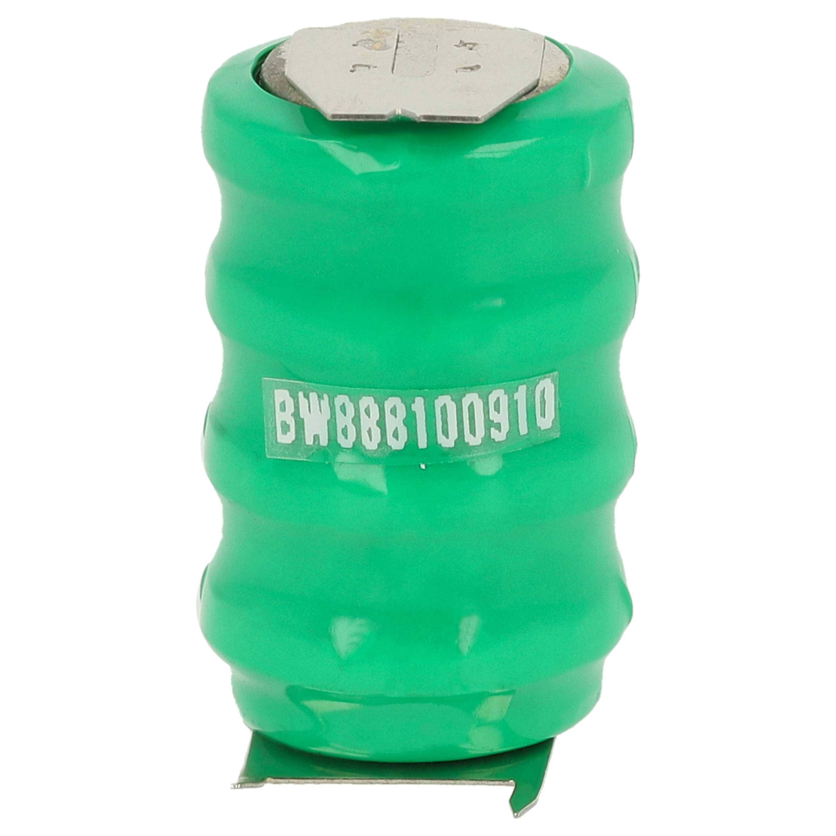 vhbw 10x NiMH Ersatz Knopfzellen-Akku Typ V80H 3-Pins 80mAh 4,8V kompatibel mit Modellbau-Akkus, Solar-Leuchten uvm.