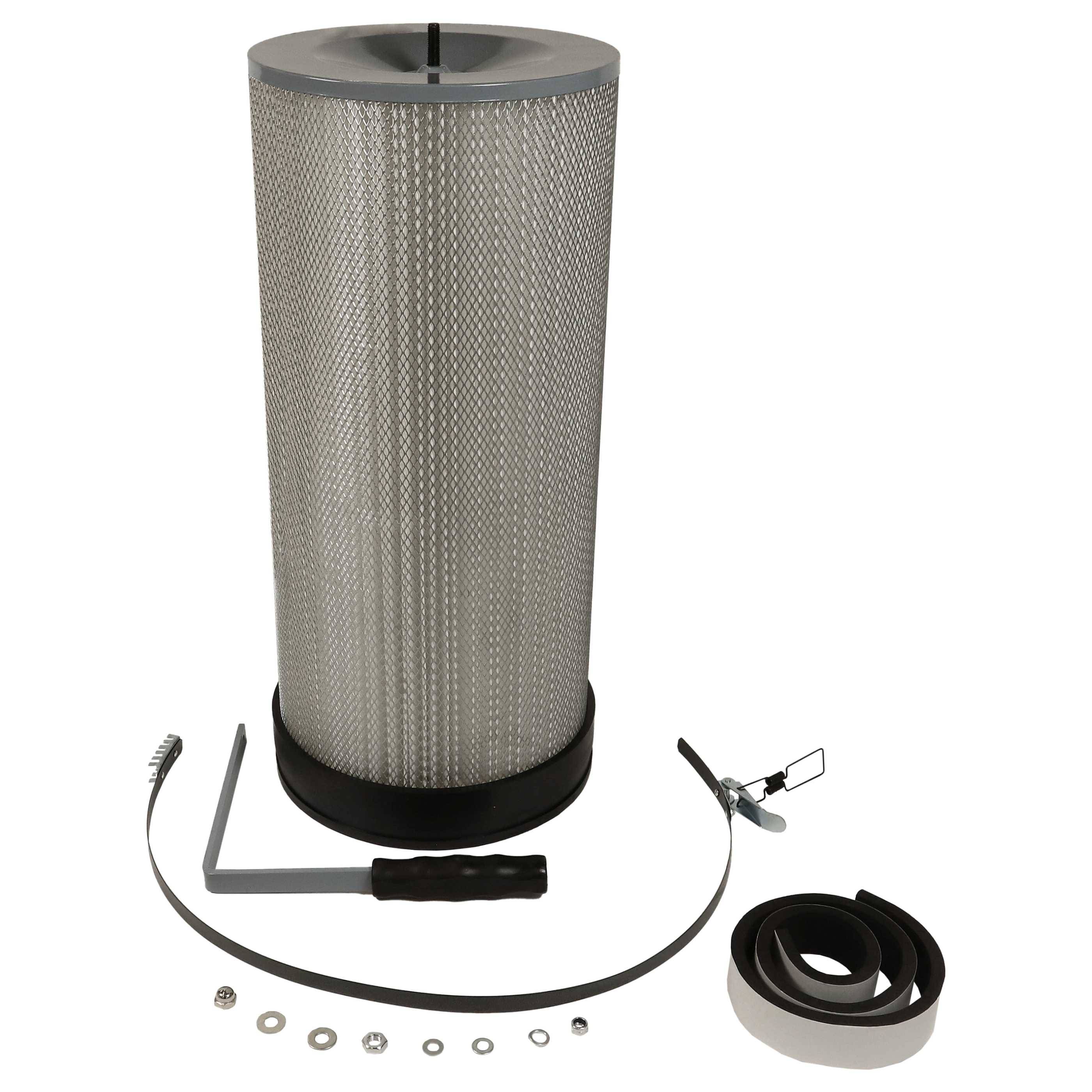 vhbw Feinstaubfilter kompatibel mit Holzmann ABS850 Absauganlage | Feinstaub-Filterpatrone mit Reinigungsbürste