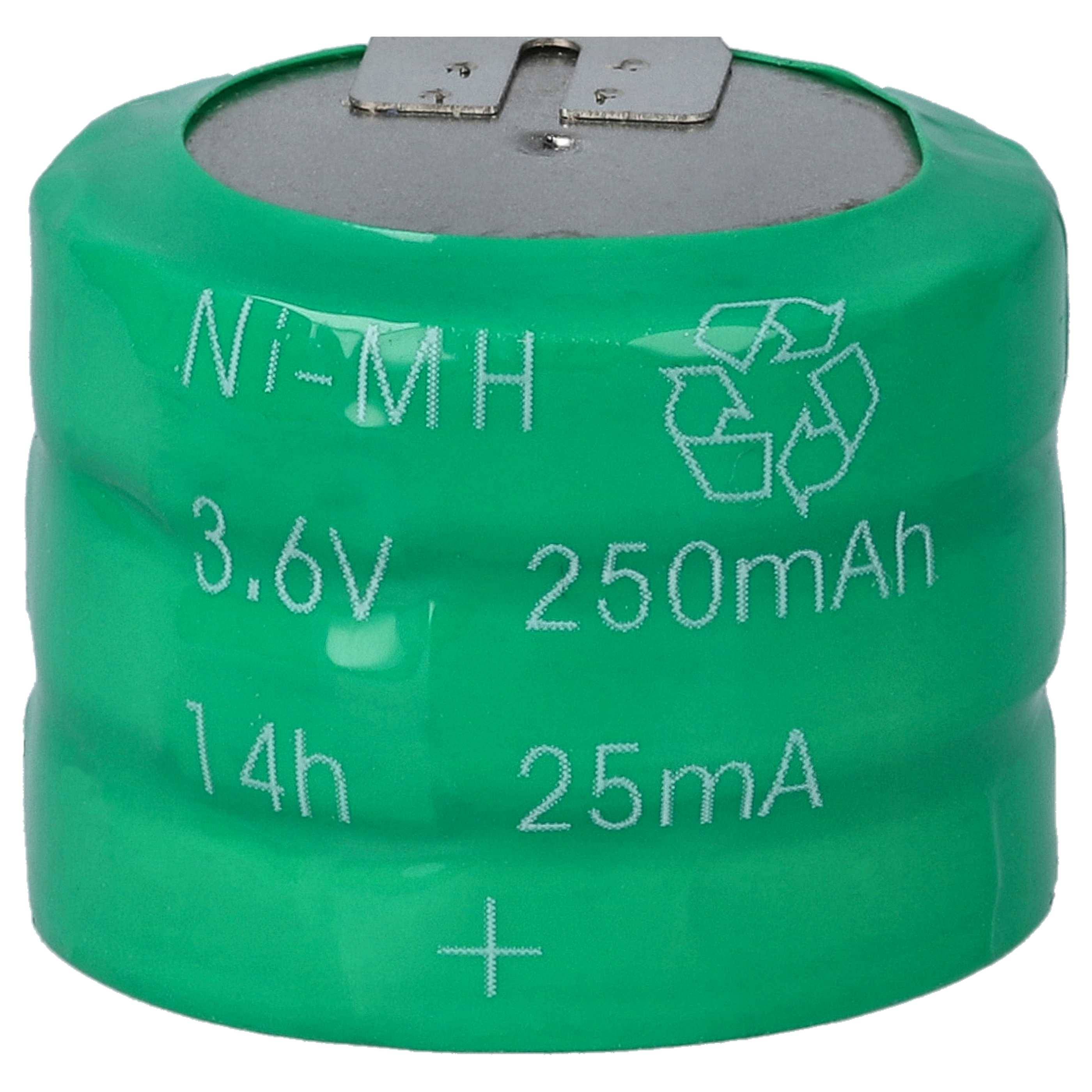 vhbw 10x NiMH Ersatz Knopfzellen-Akku Typ V250H 250mAh 3,6V kompatibel mit Modellbau-Akkus, Solar-Leuchten uvm.