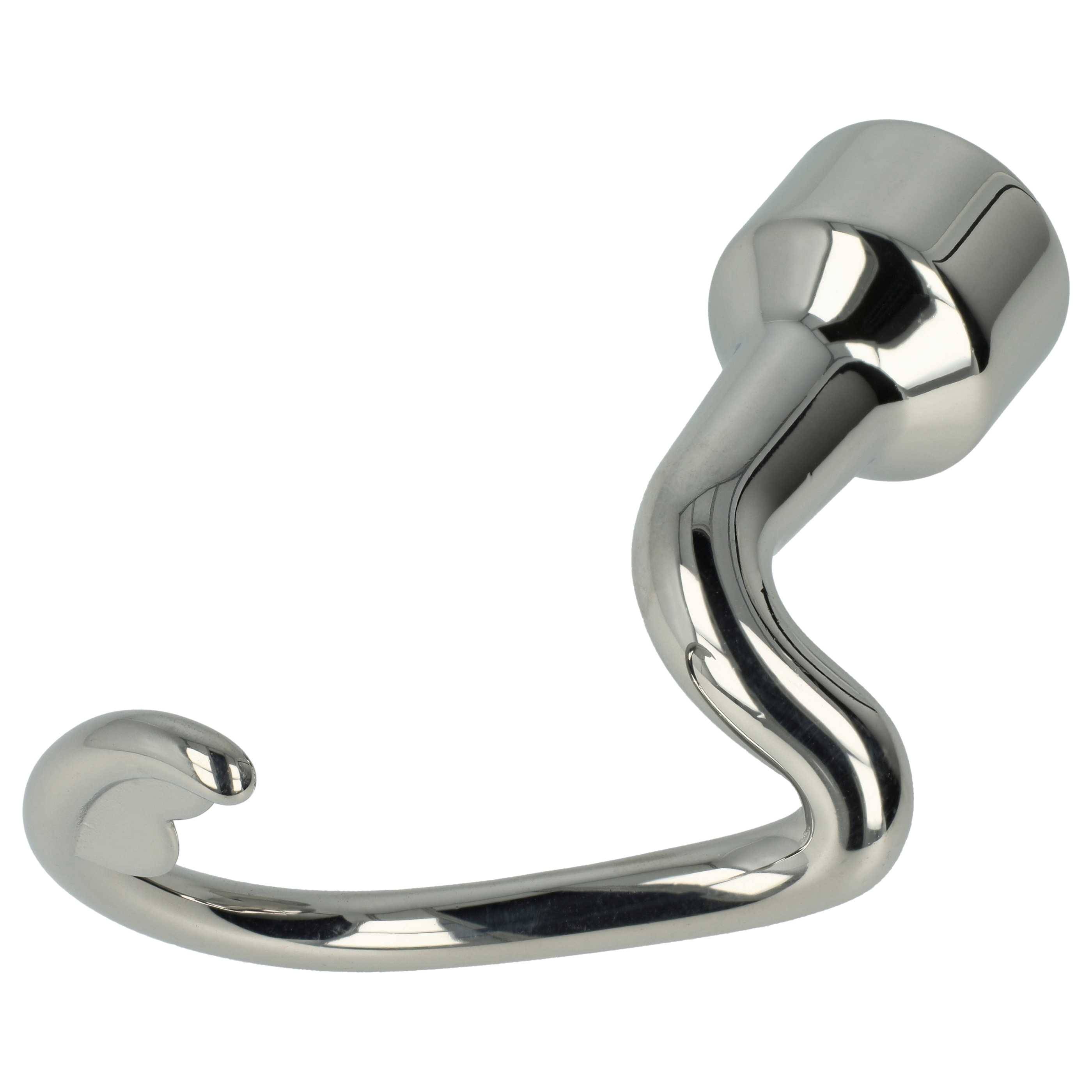 vhbw Knethaken kompatibel mit KitchenAid KSM180, KSM75, KSM85PS Küchenmaschine - Rührhaken, spiral, 14 x 6 cm, Edelstahl Silber