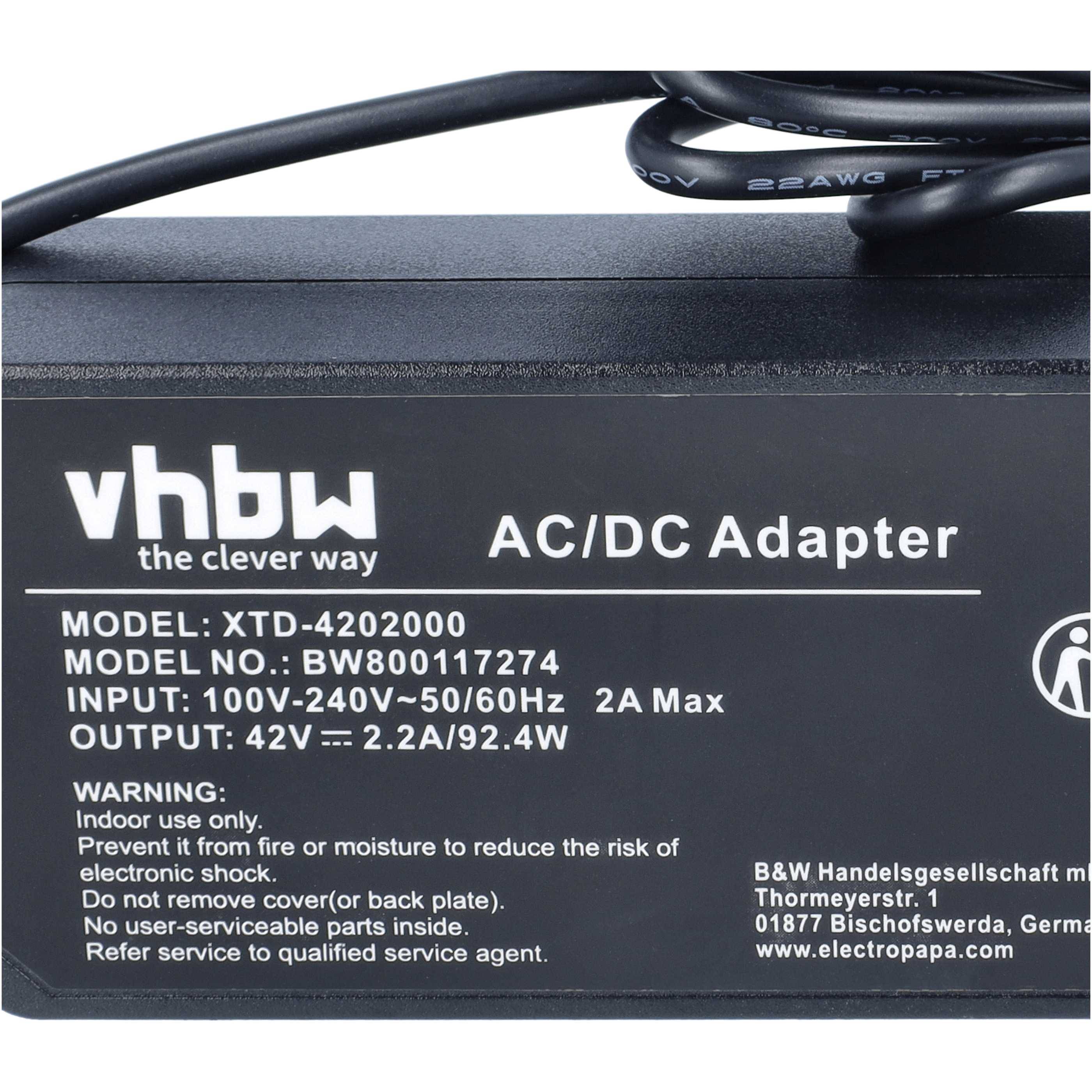 vhbw 2-tlg. Lade-Set Ersatz für Samsung SDI-3610C | 10ICR19/65-4, SDI-3611C für E-Bike - Ladegerät, Akku