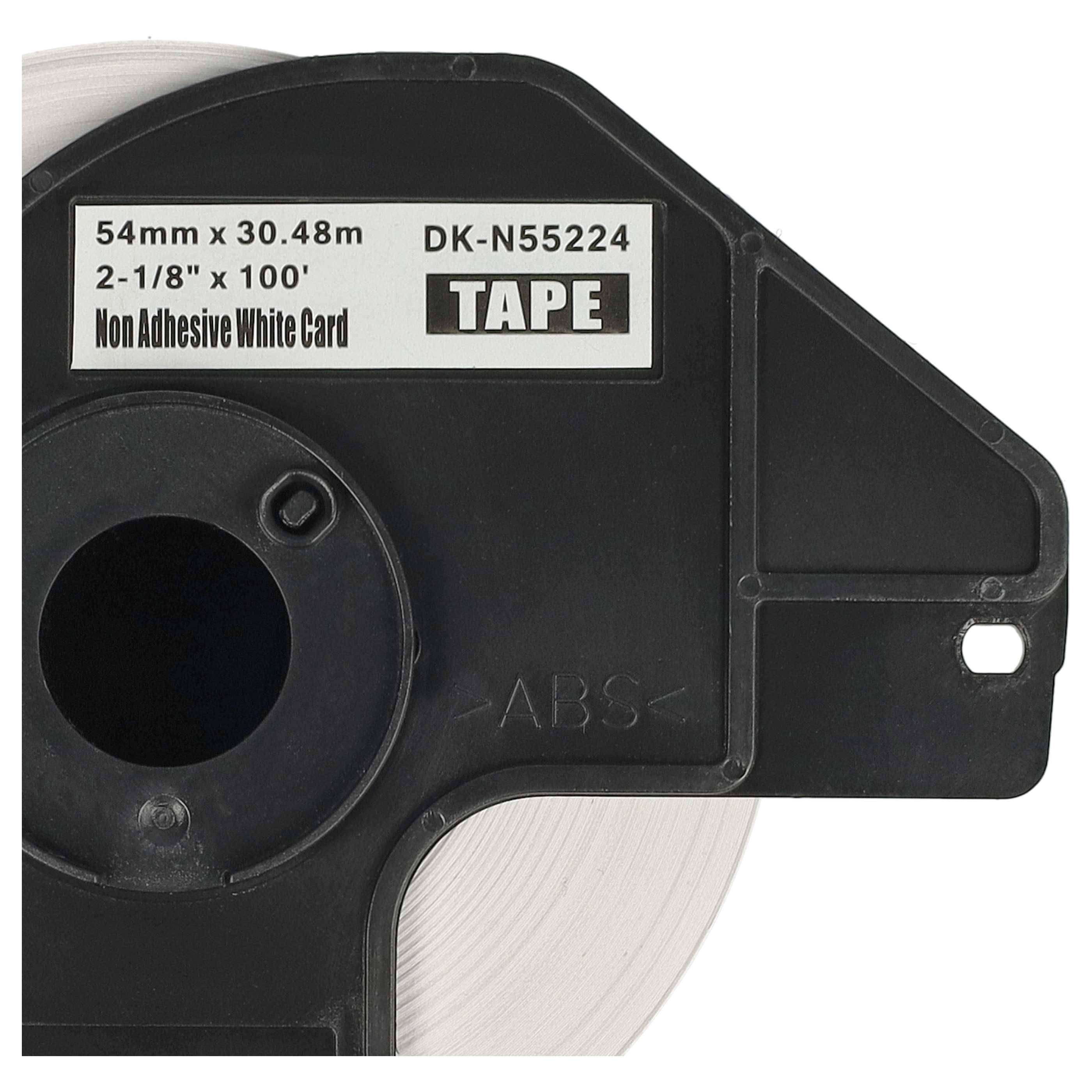 vhbw 5x Etiketten-Rolle mit Halter 54mm x 30,48m kompatibel mit Brother P-Touch QL500BW, QL-570, QL560VP, QL-560, QL-550 Etiketten-Drucker