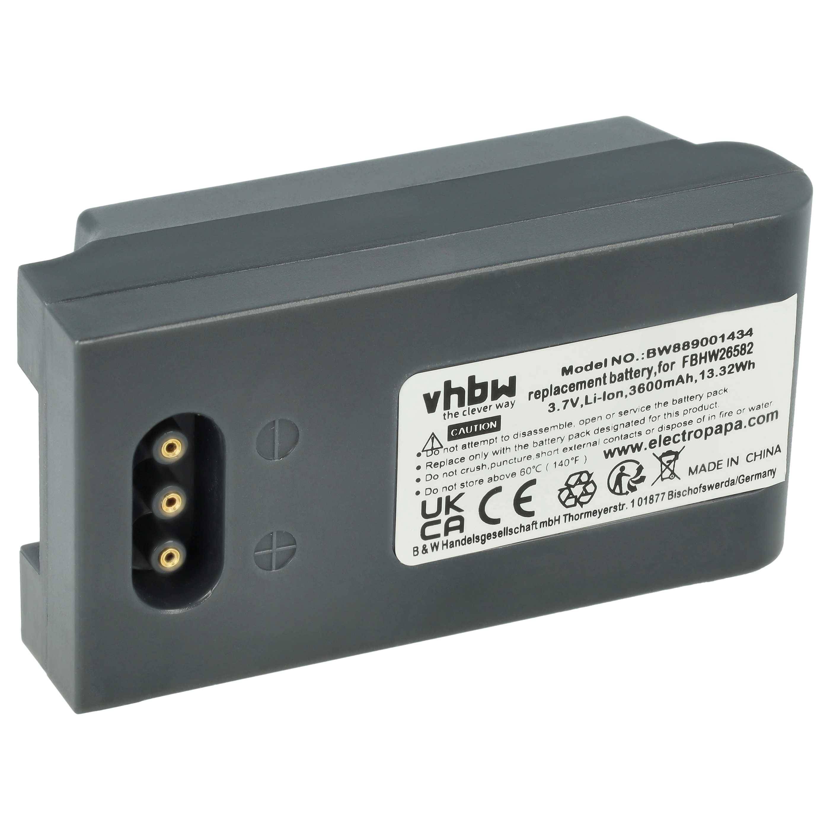 vhbw Akku Ersatz für Höft & Wessel FBHW26582 für Mobilcomputer PDA Scanner (3600 mAh, 3,7 V, Li-Ion)