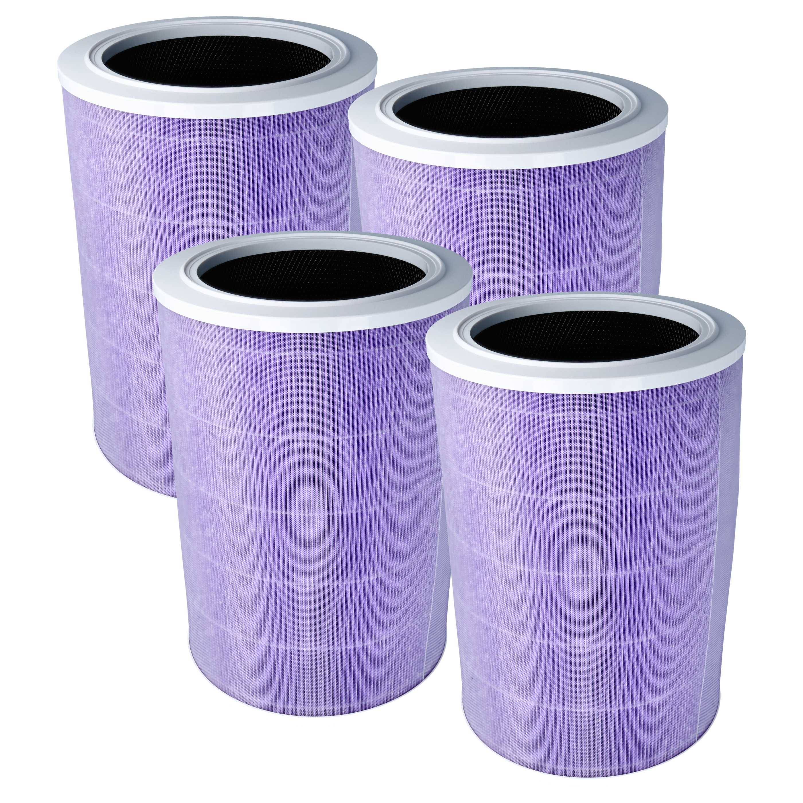 vhbw 4x HEPA Filter kompatibel mit Xiaomi Mi Air Purifier 2S Luftreiniger | Ersatz-Filter mit integriertem Aktivkohle-Filter, antibakteriell