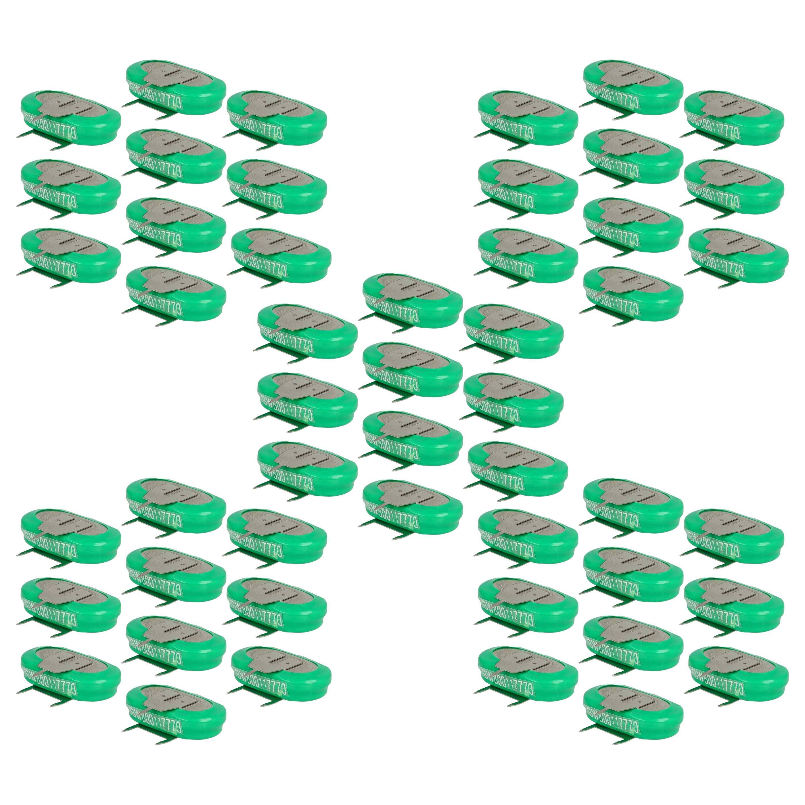 vhbw 50x NiMH Ersatz Knopfzellen-Akku Typ 1/V150H 3-Pins 150mAh 1,2V kompatibel mit Modellbau-Akkus, Solar-Leuchten uvm.
