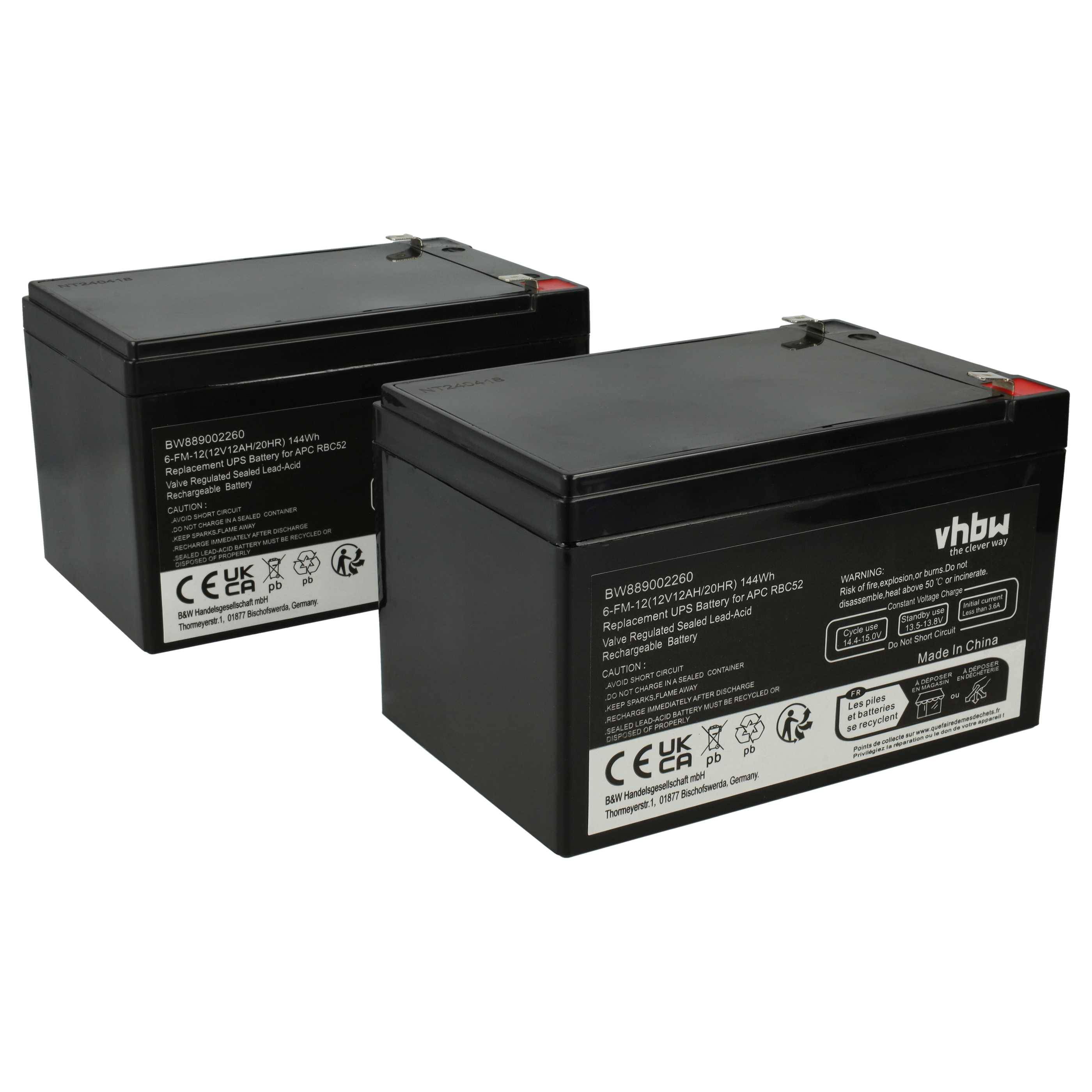 Zwei schwarze wiederaufladbare Batterien mit weißen Produktetiketten und roten Anschlusskappe, nebeneinander auf weißem Hintergrund dargestellt.